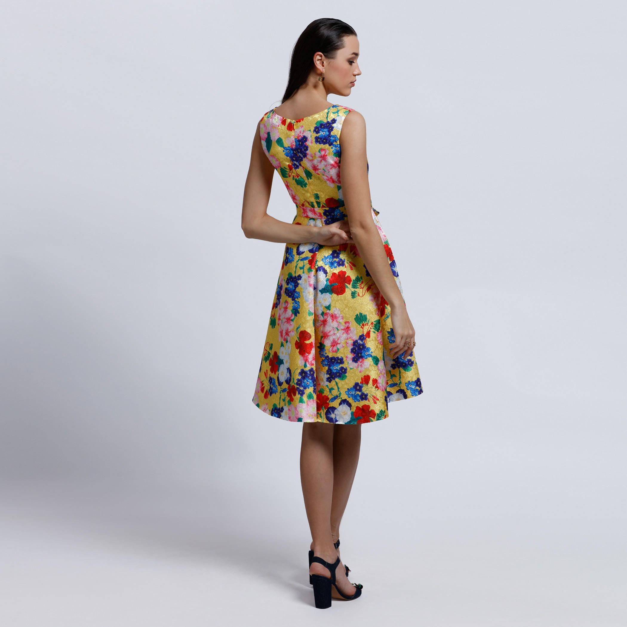 Elle Printed Sleeveless Dress with Boat Neck-women-clothing-dresses-image-2