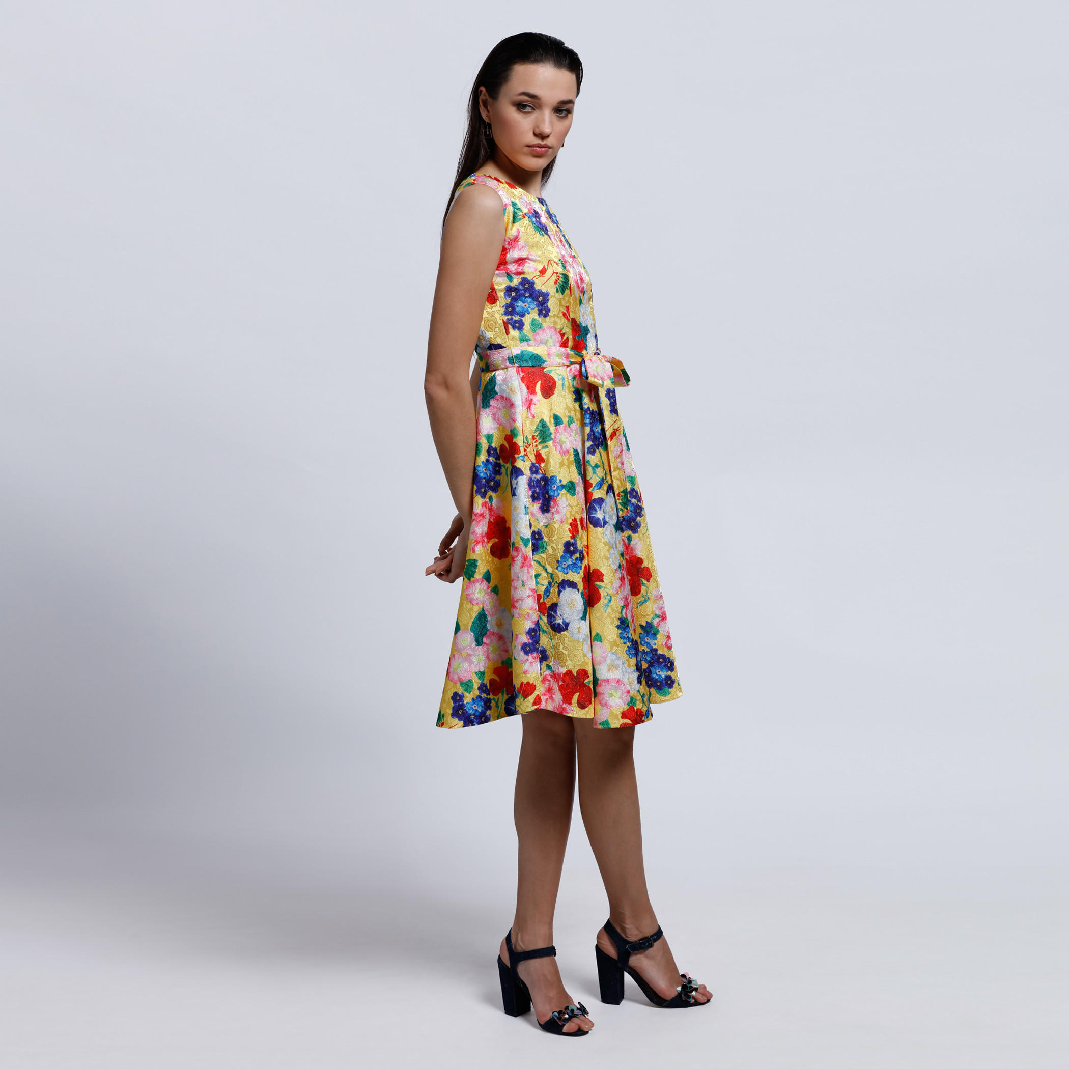 Elle Printed Sleeveless Dress with Boat Neck-women-clothing-dresses-image-3
