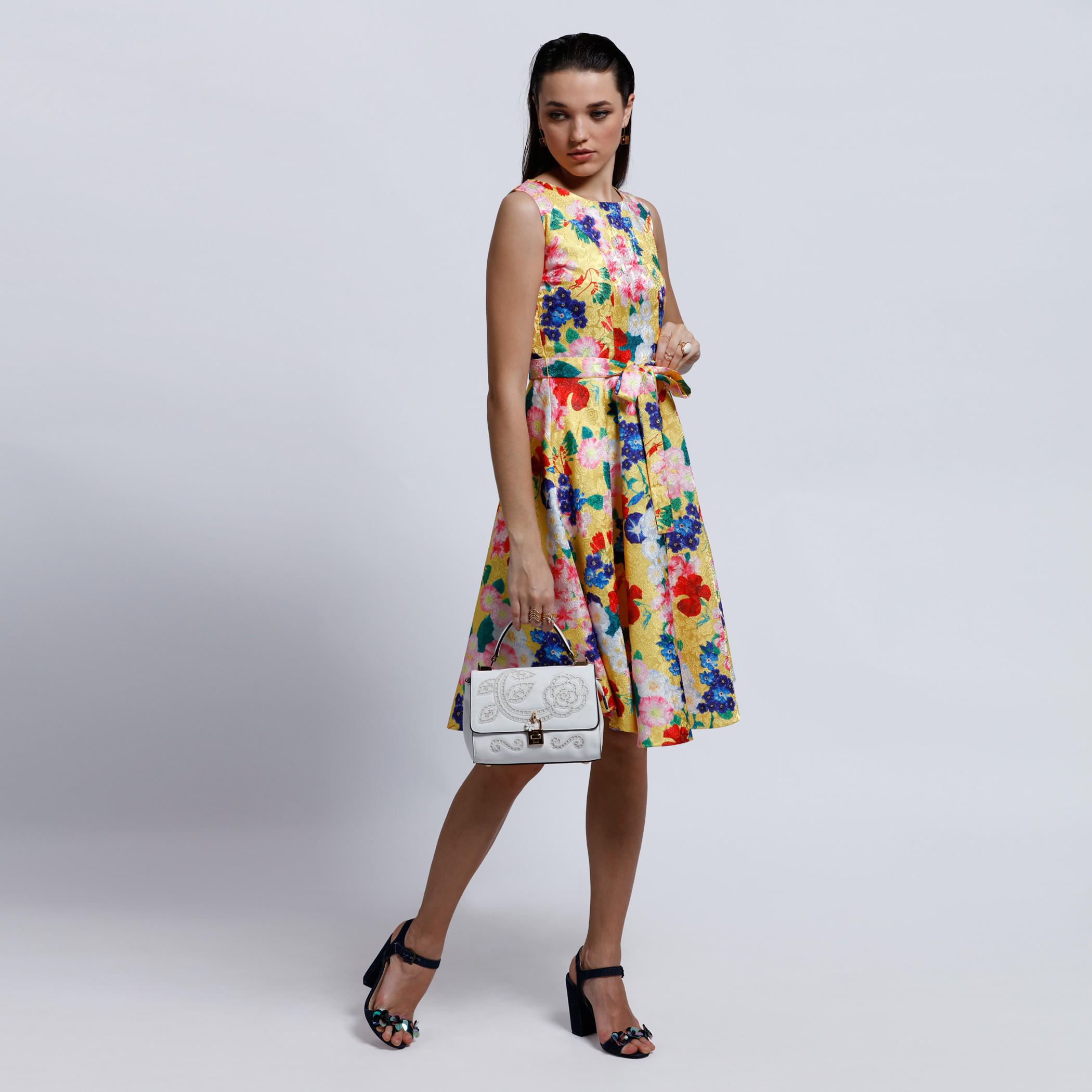 Elle Printed Sleeveless Dress with Boat Neck-women-clothing-dresses-image-5