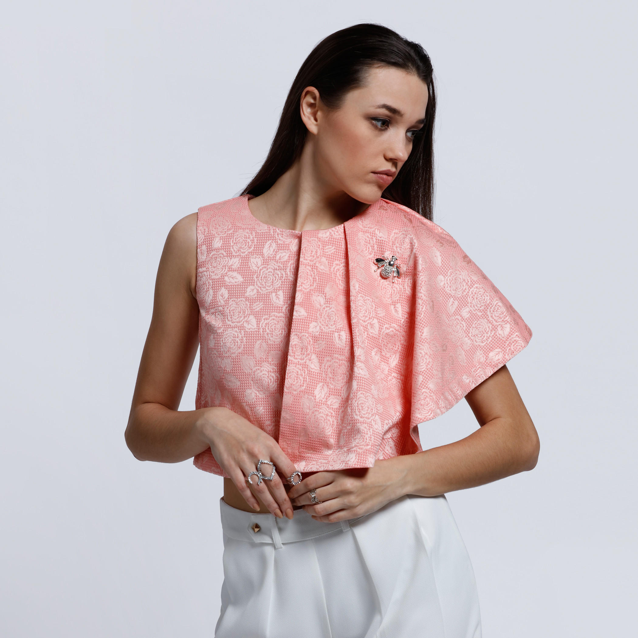 Elle Printed Top with Round Neck-women-clothing-shirtsandblouses-blouses-image-1