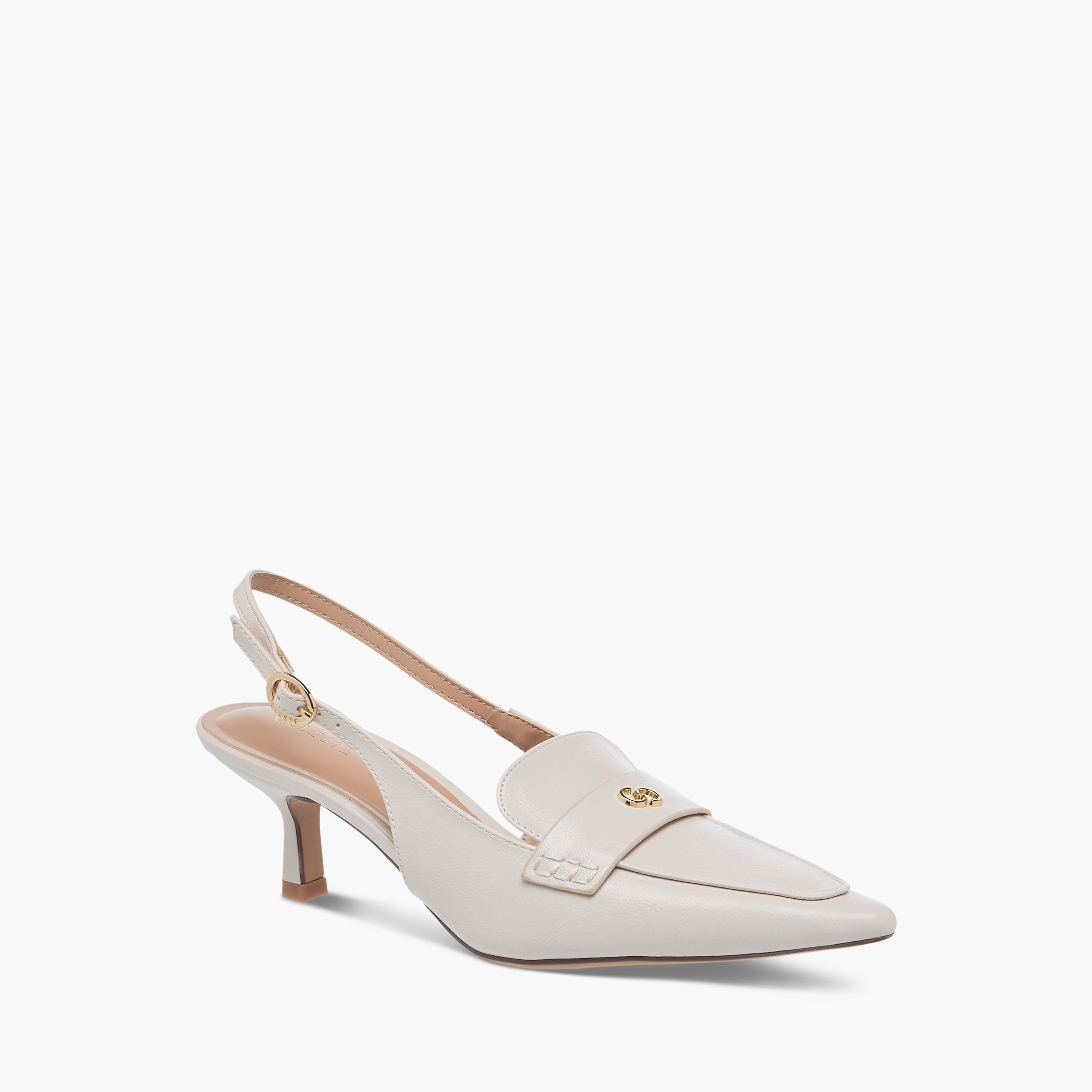 Celeste Women's Logo Detail Slingback Shoes with Buckle Closure-women-shoes-heels-image-2