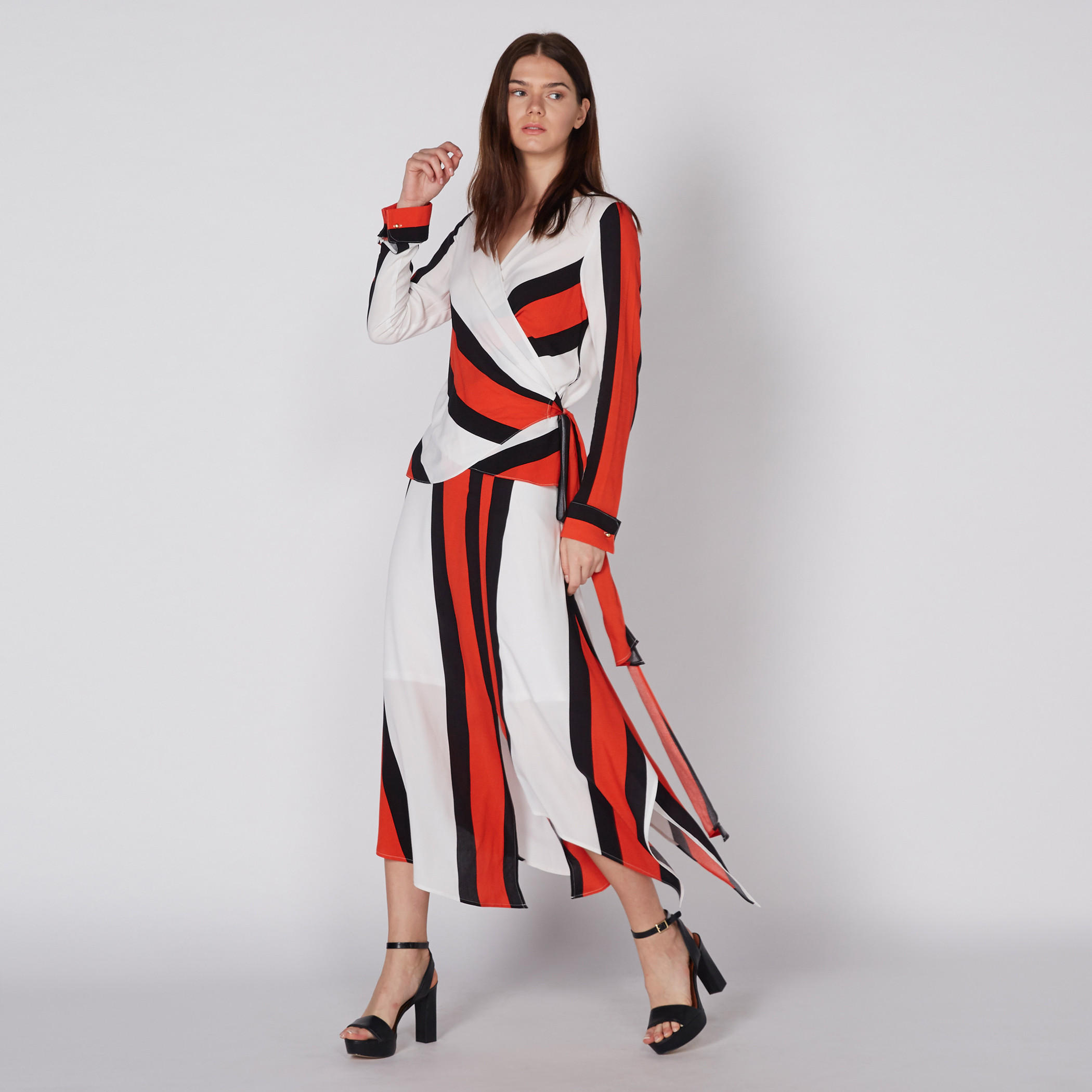 Elle Striped Top with V-Neck and Long Sleeves-women-clothing-shirtsandblouses-blouses-image-2