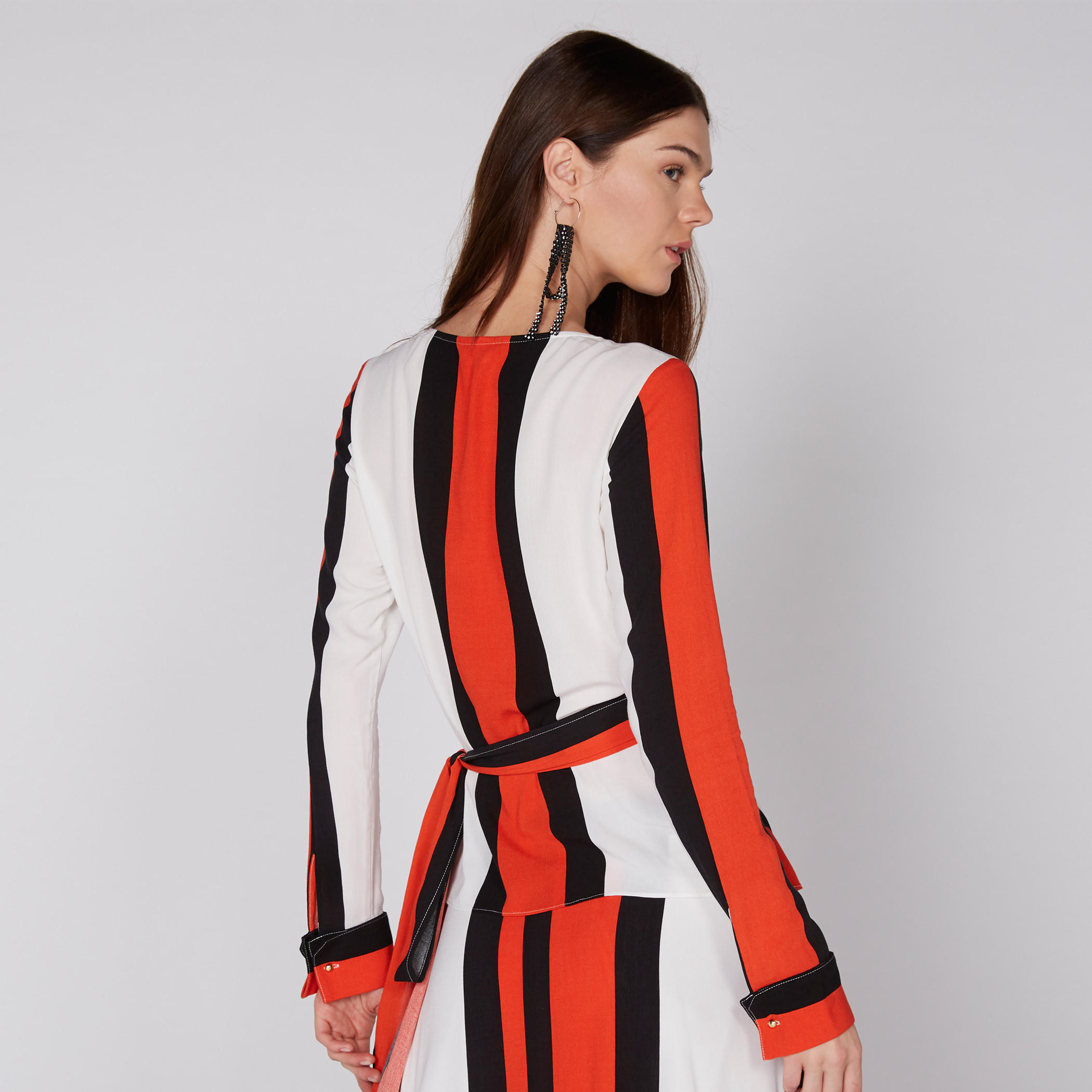 Elle Striped Top with V-Neck and Long Sleeves-women-clothing-shirtsandblouses-blouses-image-4