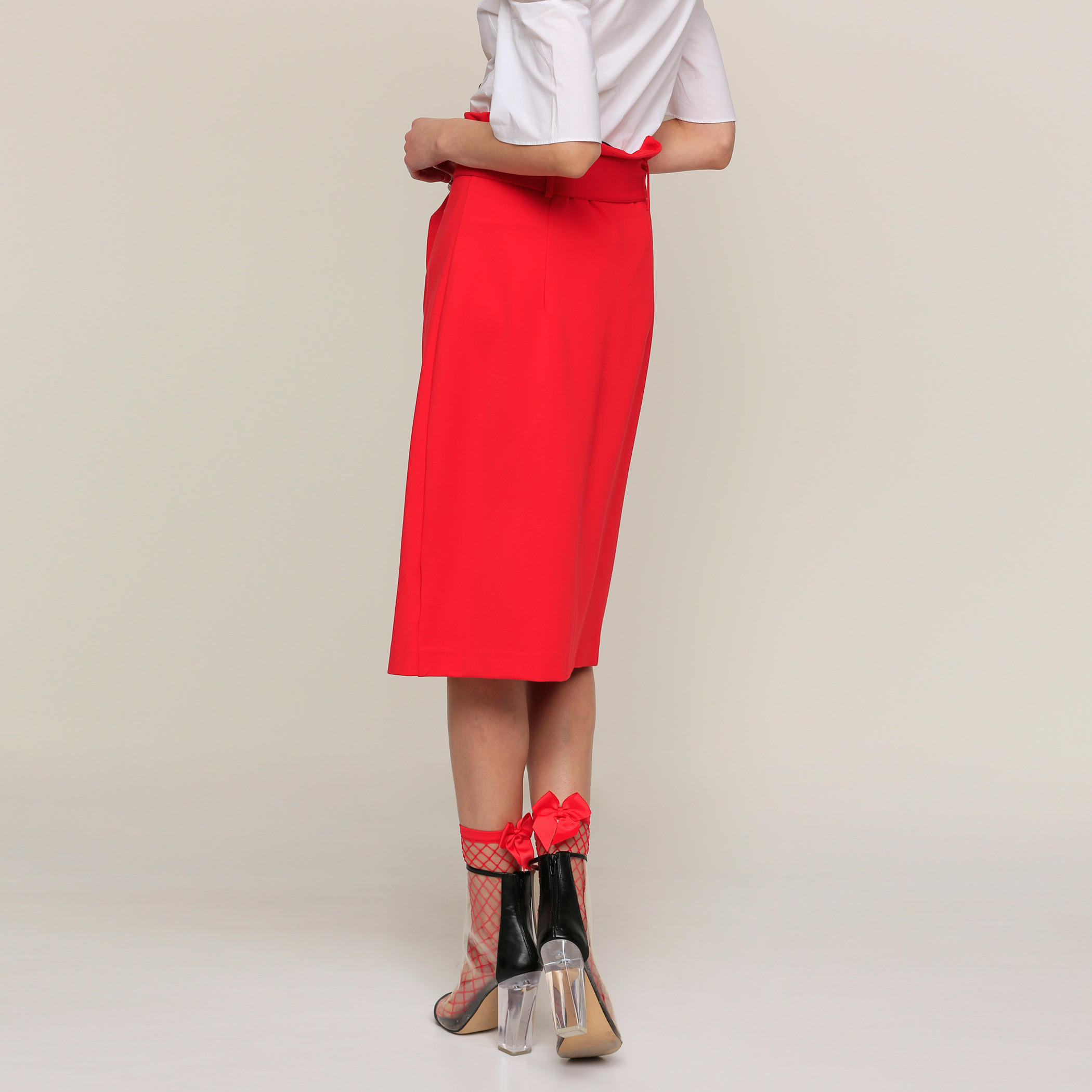تنورة متوسطة الطول بزر إغلاق من إيل-women-clothing-bottoms-skirts-image-2