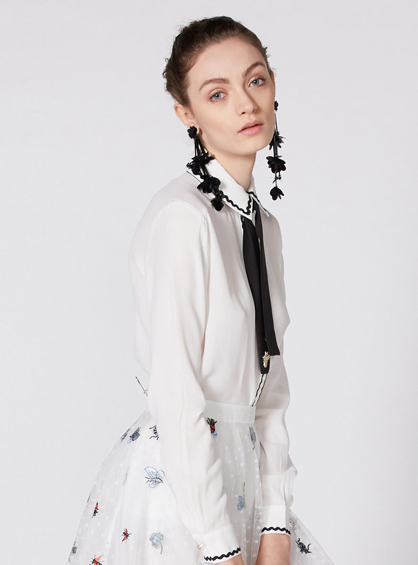 بلوزة مزيّنة بفيونكة مع أكمام طويلة من إيل-women-clothing-shirtsandblouses-blouses-image-1