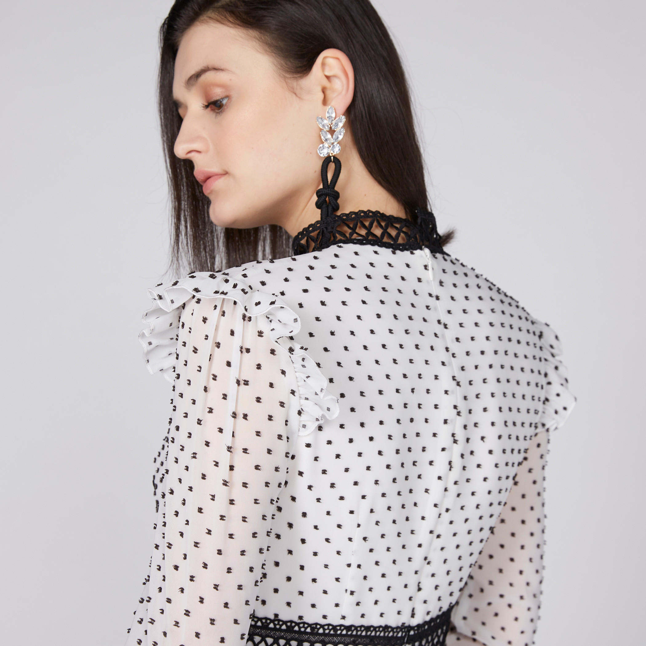 Elle Embroidered Mini Dress with Long Sleeves and Ruffle Detail-women-clothing-dresses-image-3