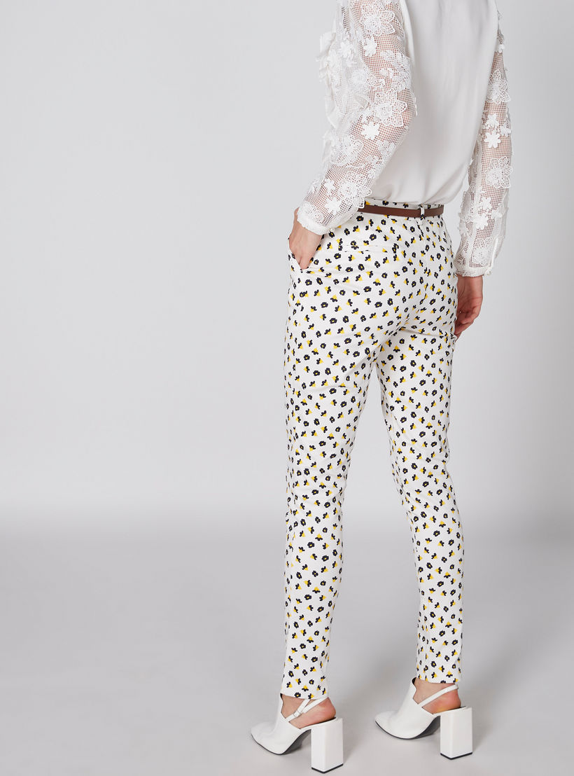 بنطال طويل بجيوب وطبعات وحزام من إيل-women-clothing-bottoms-trousers-image-2