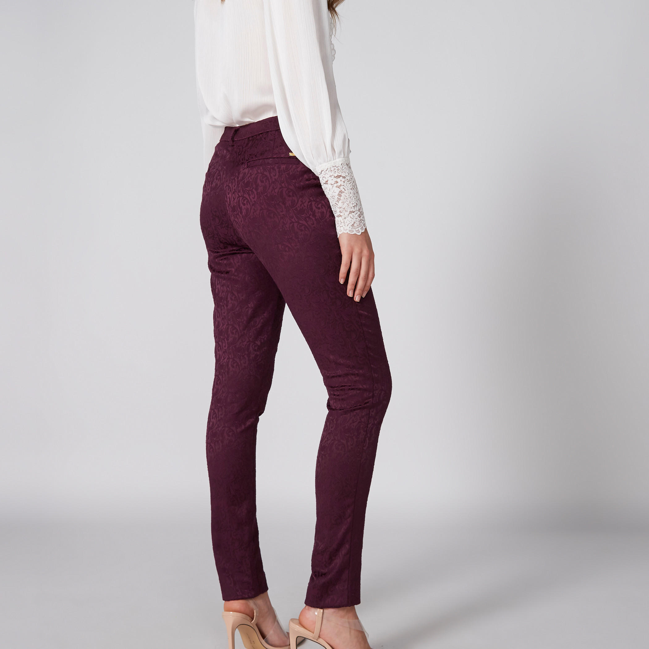 بنطال طويل بارز الملمس بجيوب من إيل-women-clothing-bottoms-trousers-image-2