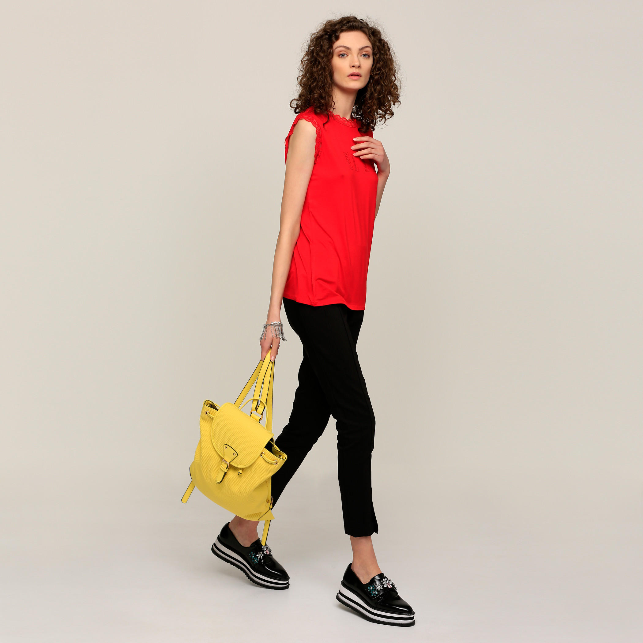 بنطال طويل بزر من إيل-women-clothing-bottoms-trousers-image-1