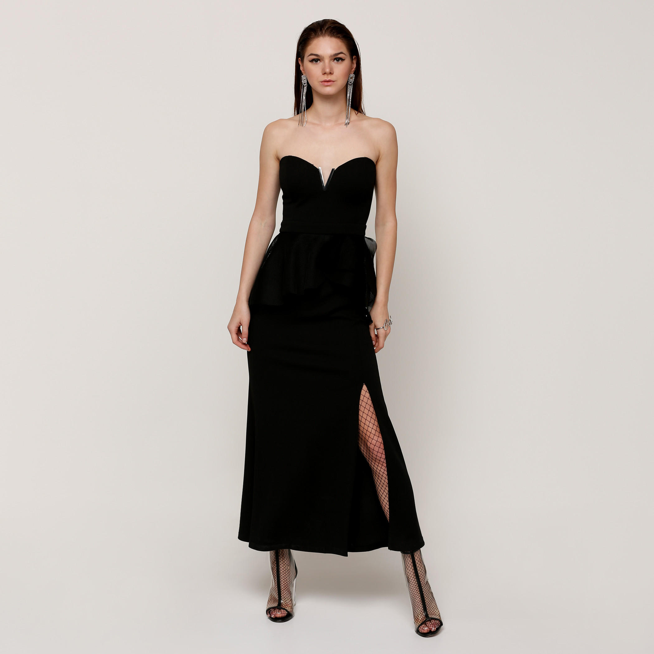 فستان طويل بأكتاف مكشوفة وفتحة جانبية من إيل-women-clothing-dresses-image-1