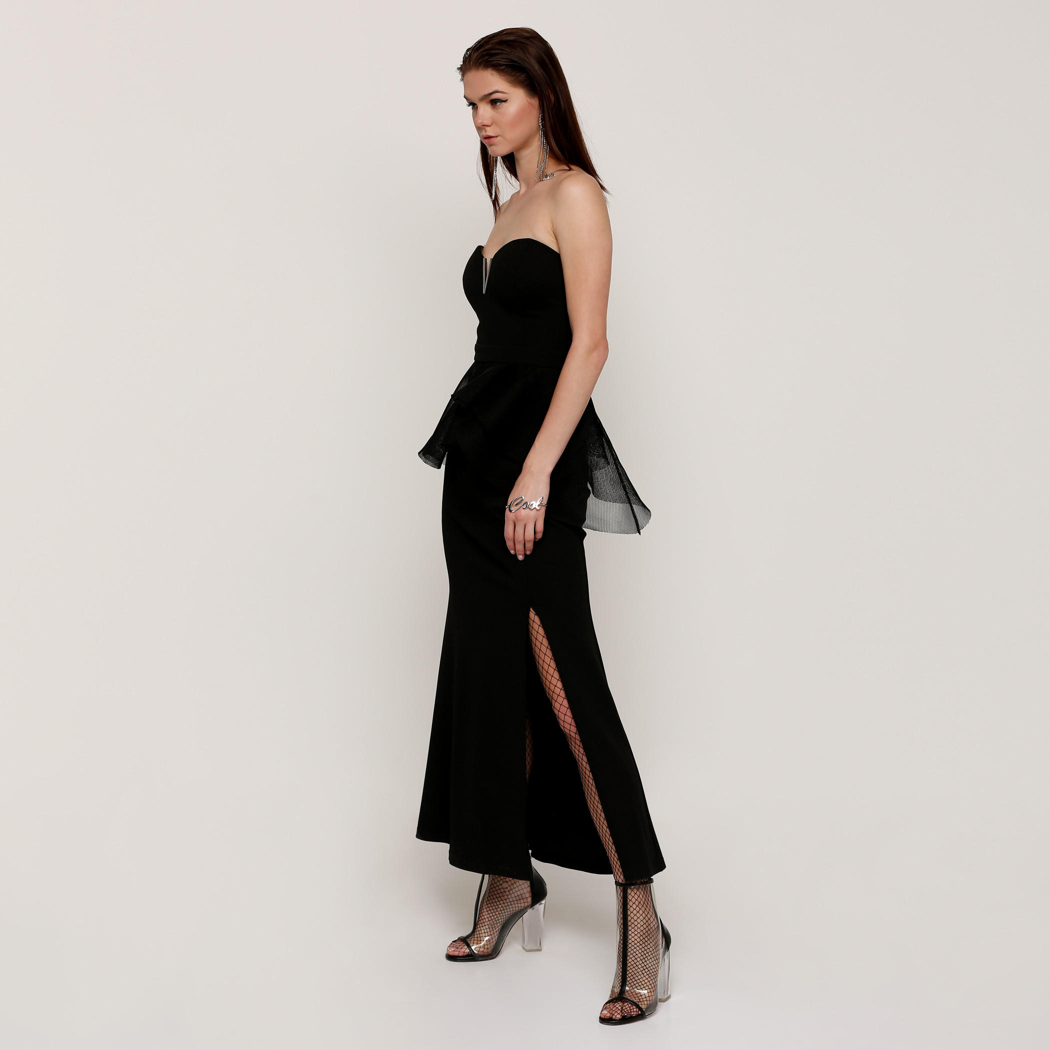 فستان طويل بأكتاف مكشوفة وفتحة جانبية من إيل-women-clothing-dresses-image-3
