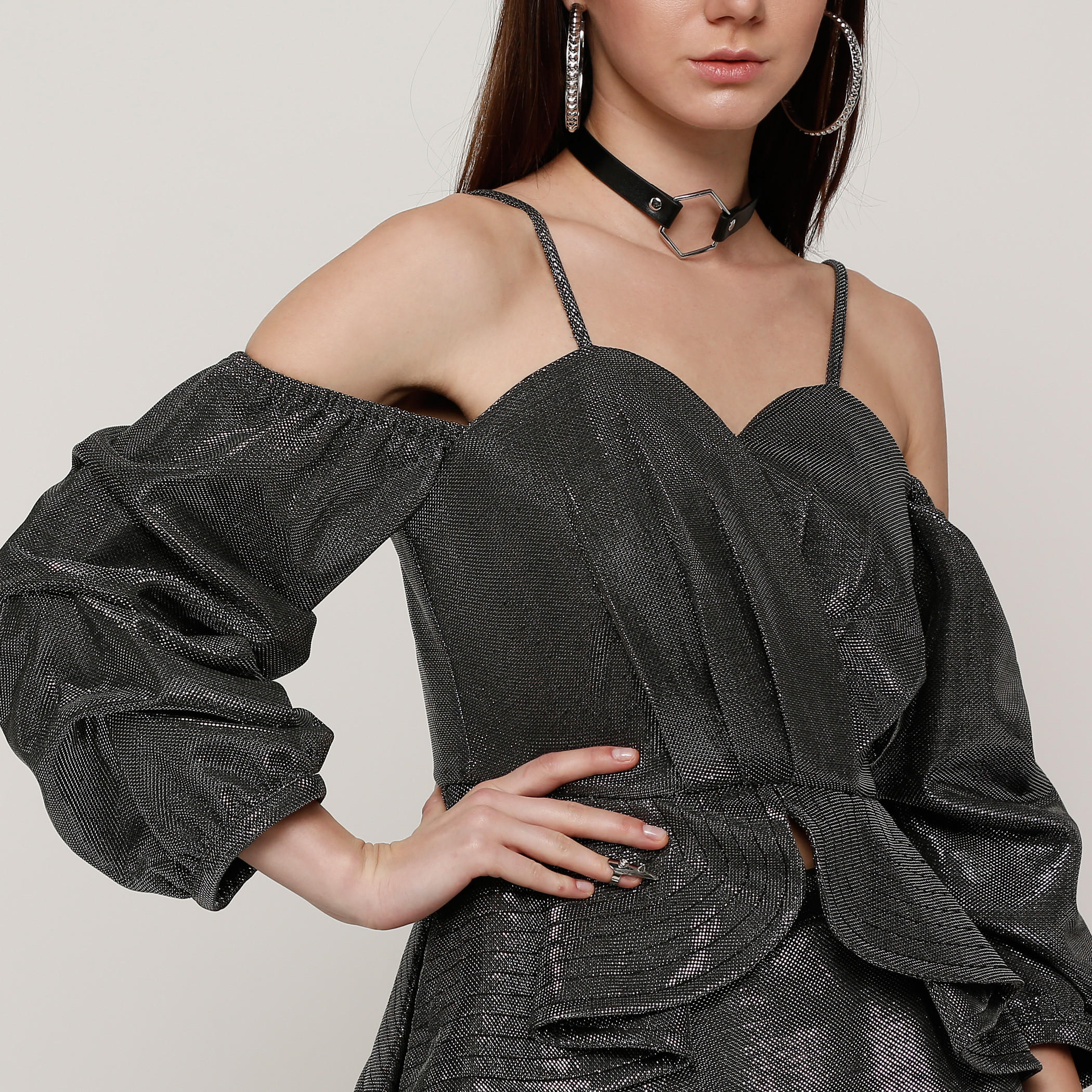 Elle Cold Shoulder Top with 3/4th Sleeves-women-clothing-shirtsandblouses-blouses-image-4