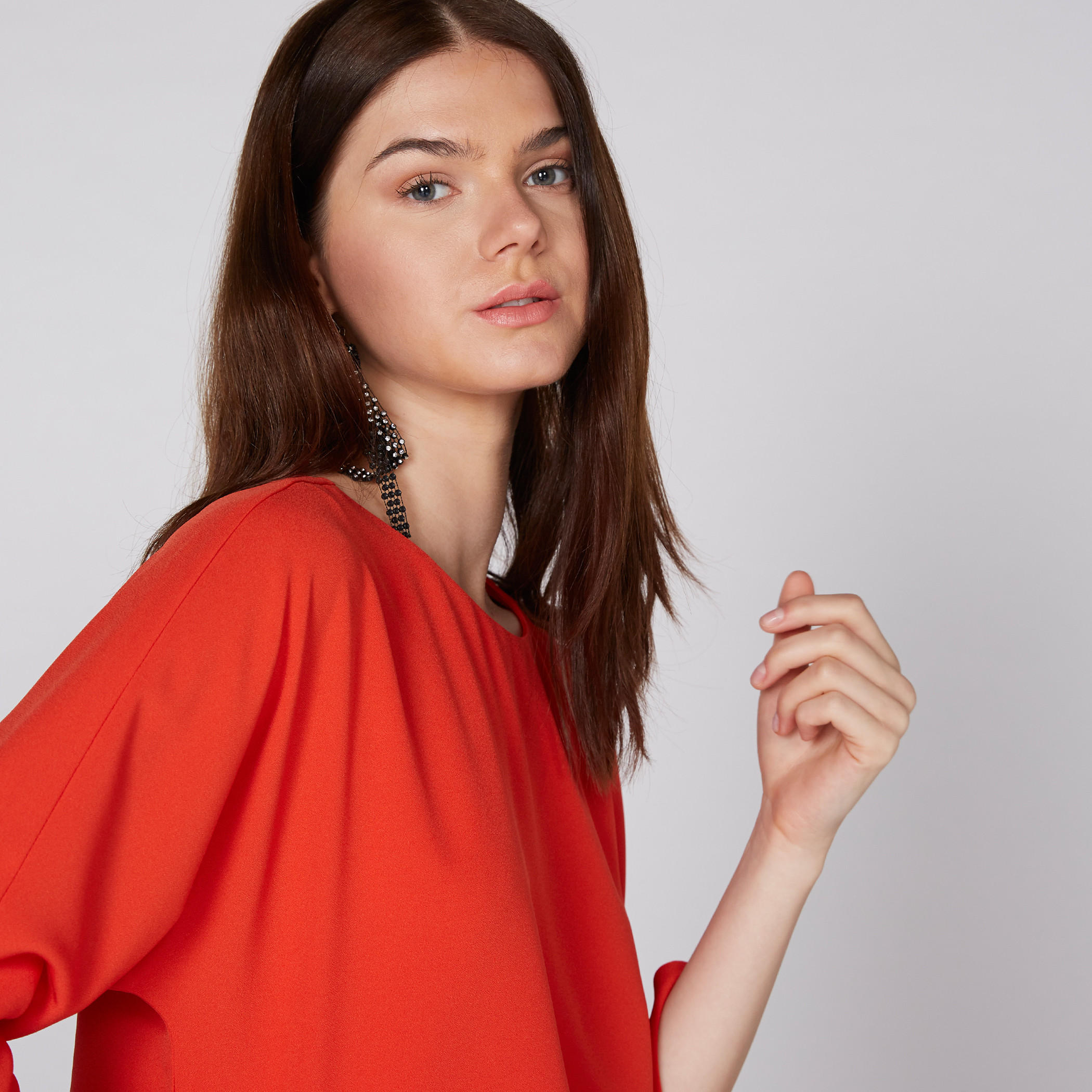 بلوزة بياقة مستديرة وأكمام 3/4 من إيل-women-clothing-shirtsandblouses-blouses-image-3