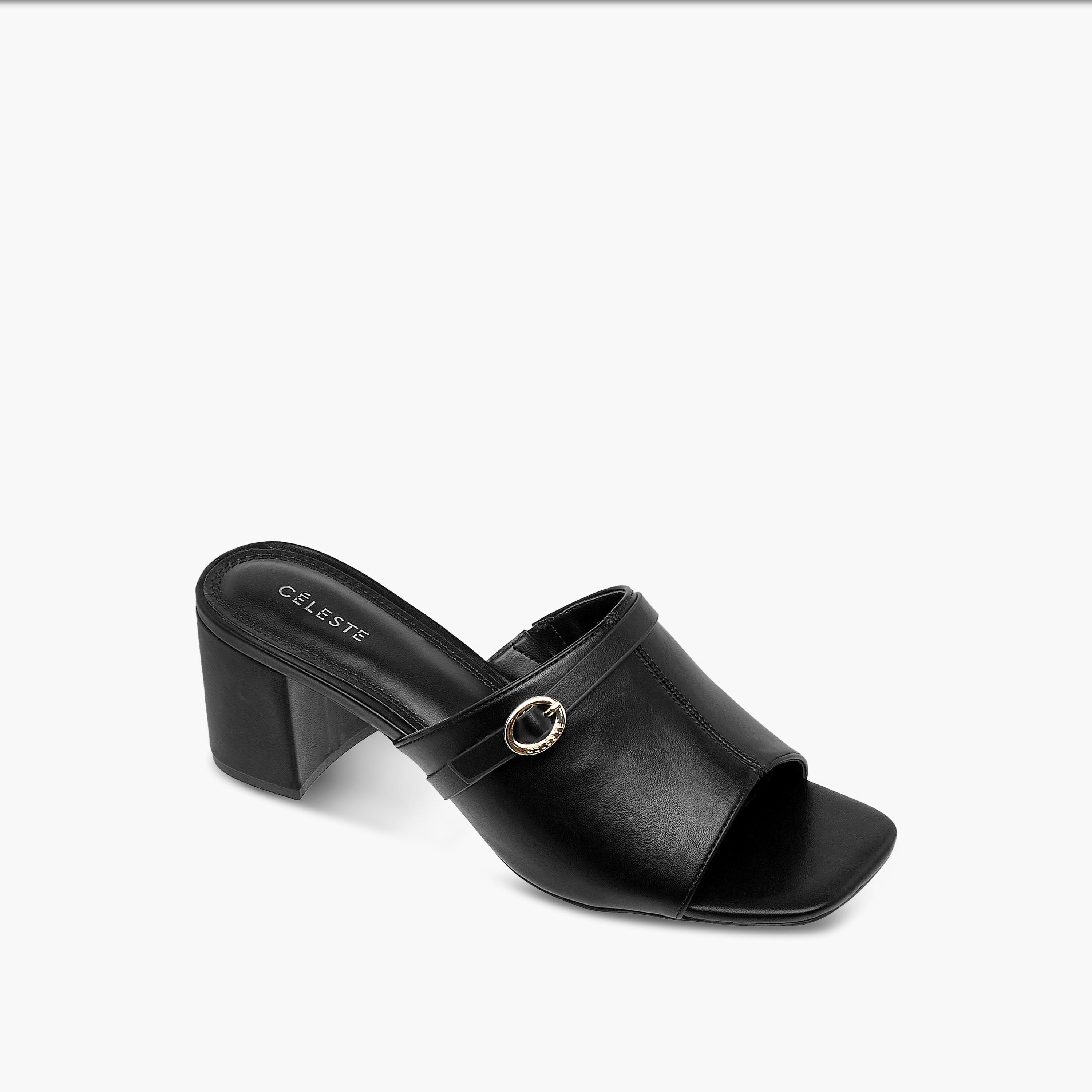 Celeste Women's Buckle Accent Slip-On Sandals with Block Heels-women-shoes-sandals-heeled-image-2
