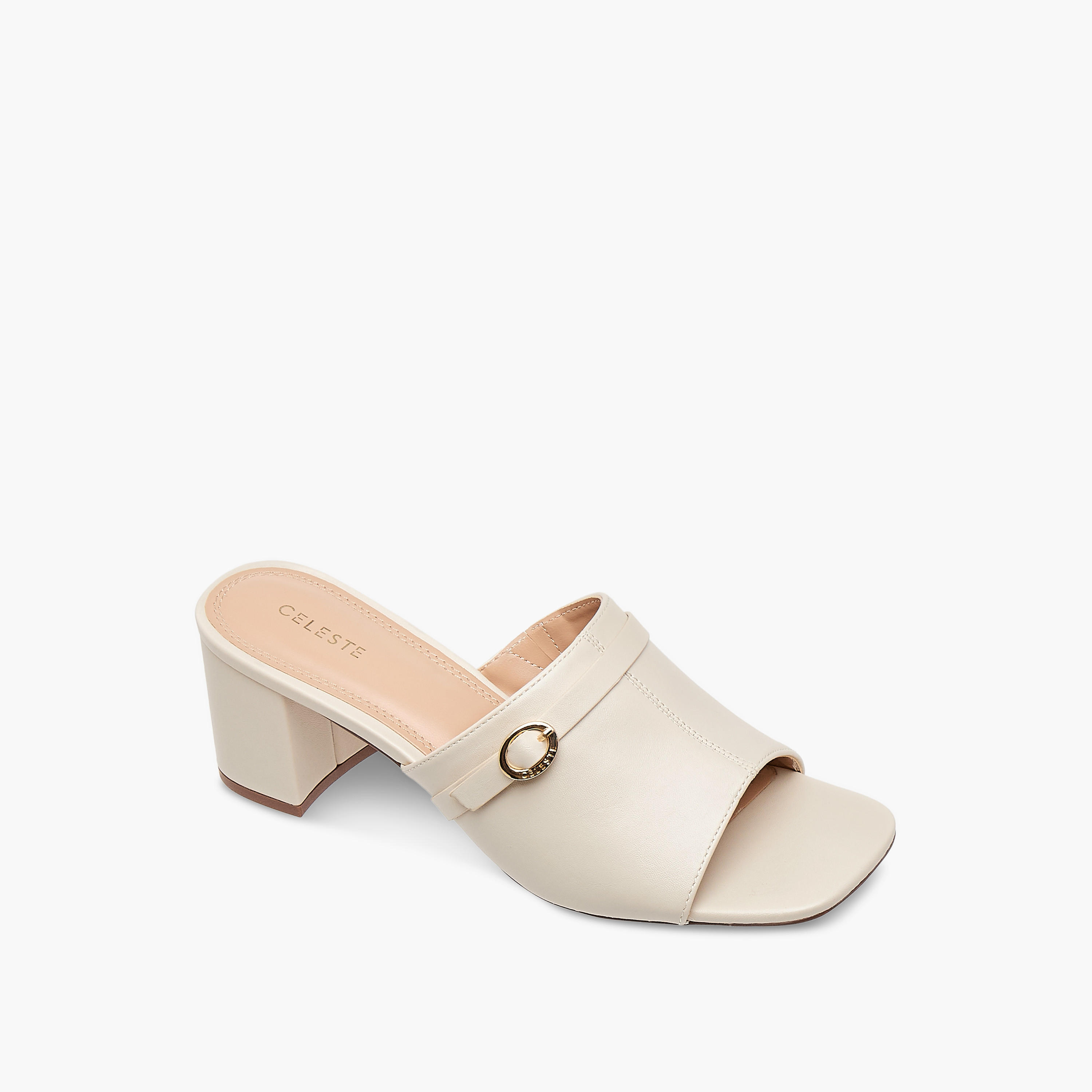 Celeste Women's Buckle Accent Slip-On Sandals with Block Heels-women-shoes-sandals-heeled-image-2