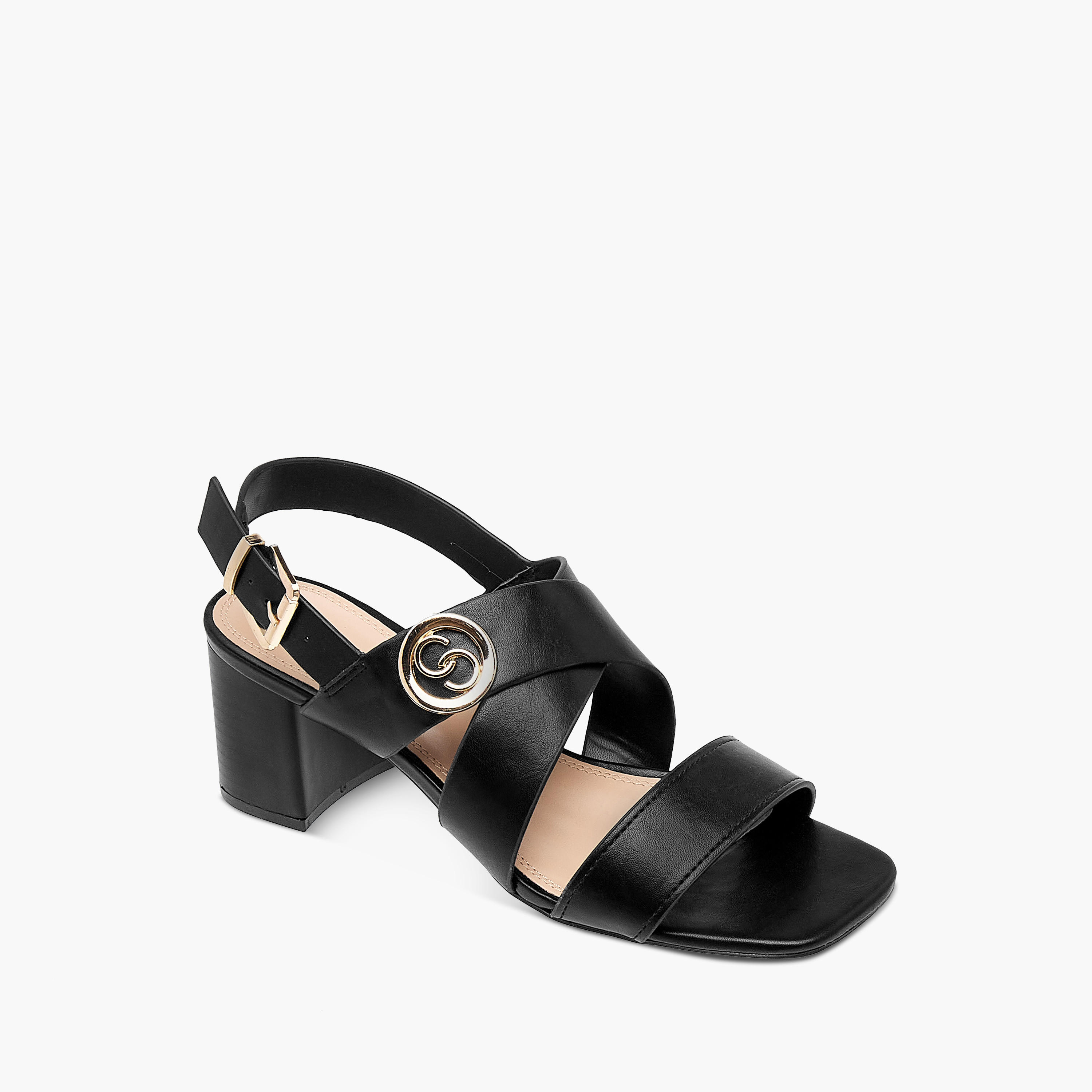 صندل سادة بكعب عريض وأبزيم إغلاق للنساء من سيليست-women-shoes-sandals-heeled-image-4
