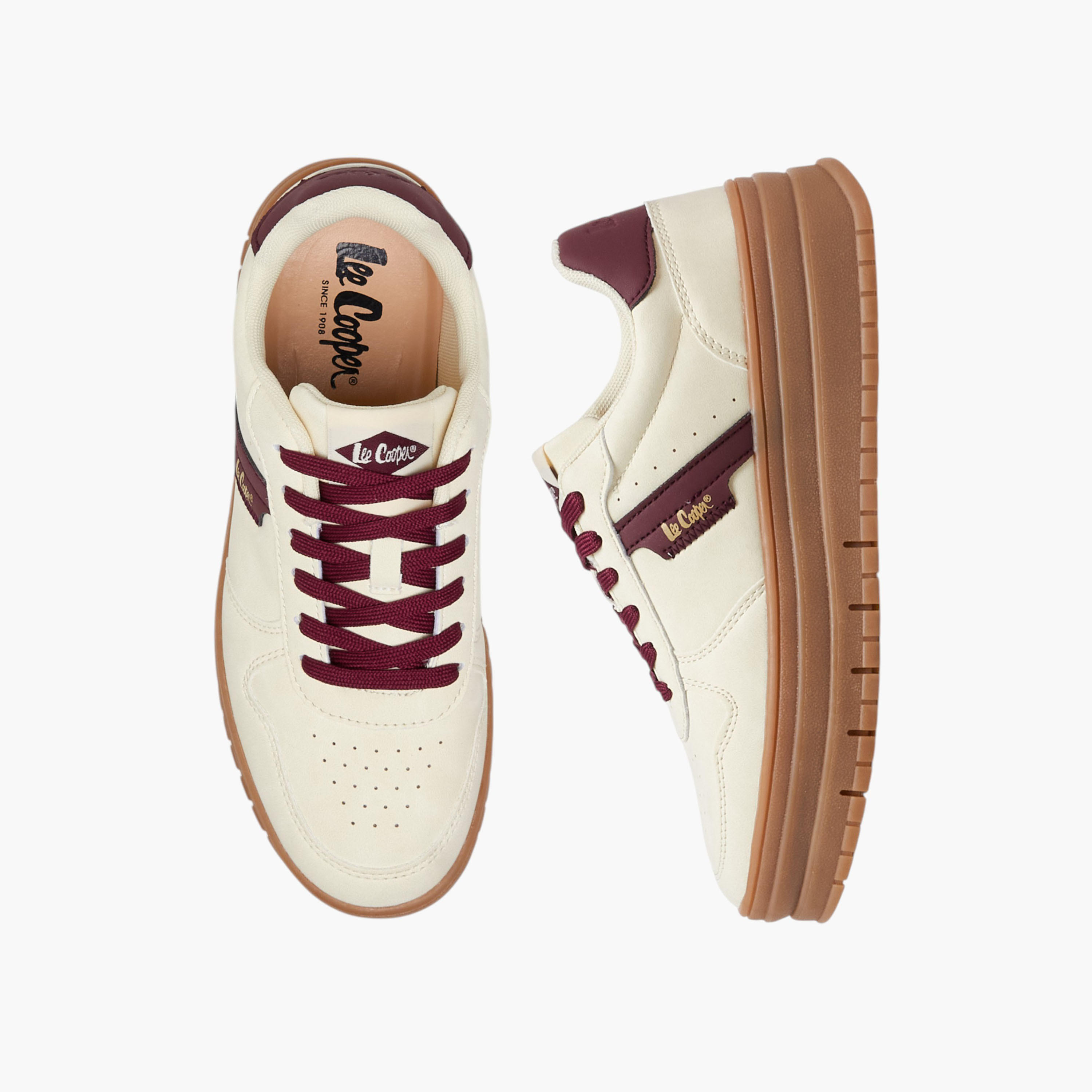 Lee Cooper Women's Perforated Lace-Up Sneakers-women-shoes-sneakers-image-1
