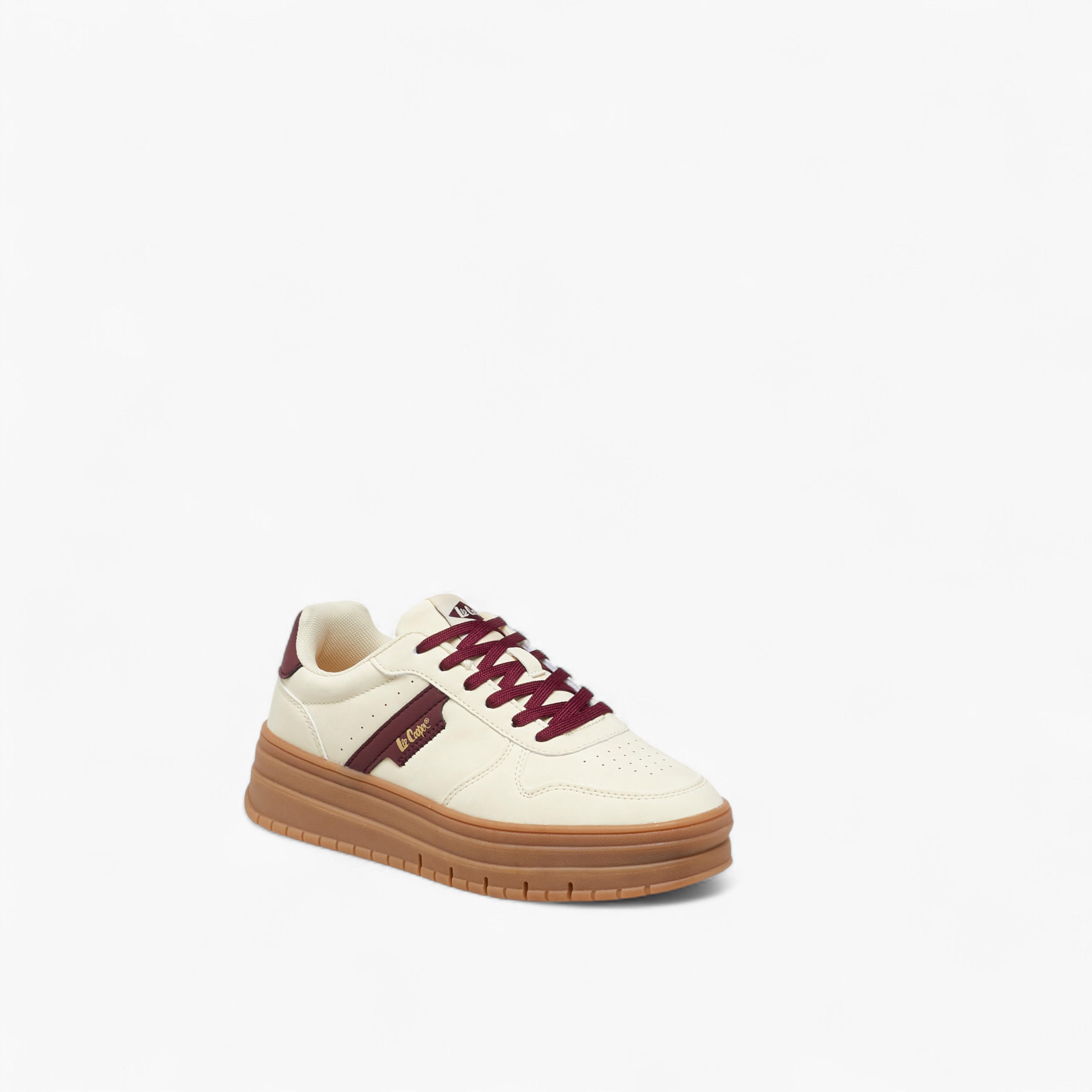 Lee Cooper Women's Perforated Lace-Up Sneakers-women-shoes-sneakers-image-2