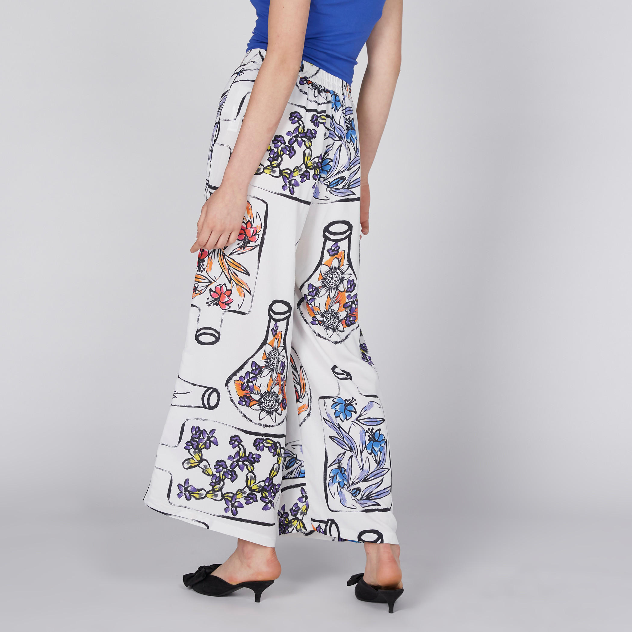 بنطال بالازو بخصر مطّاطي وطبعات من إيل-women-clothing-bottoms-trousers-image-5