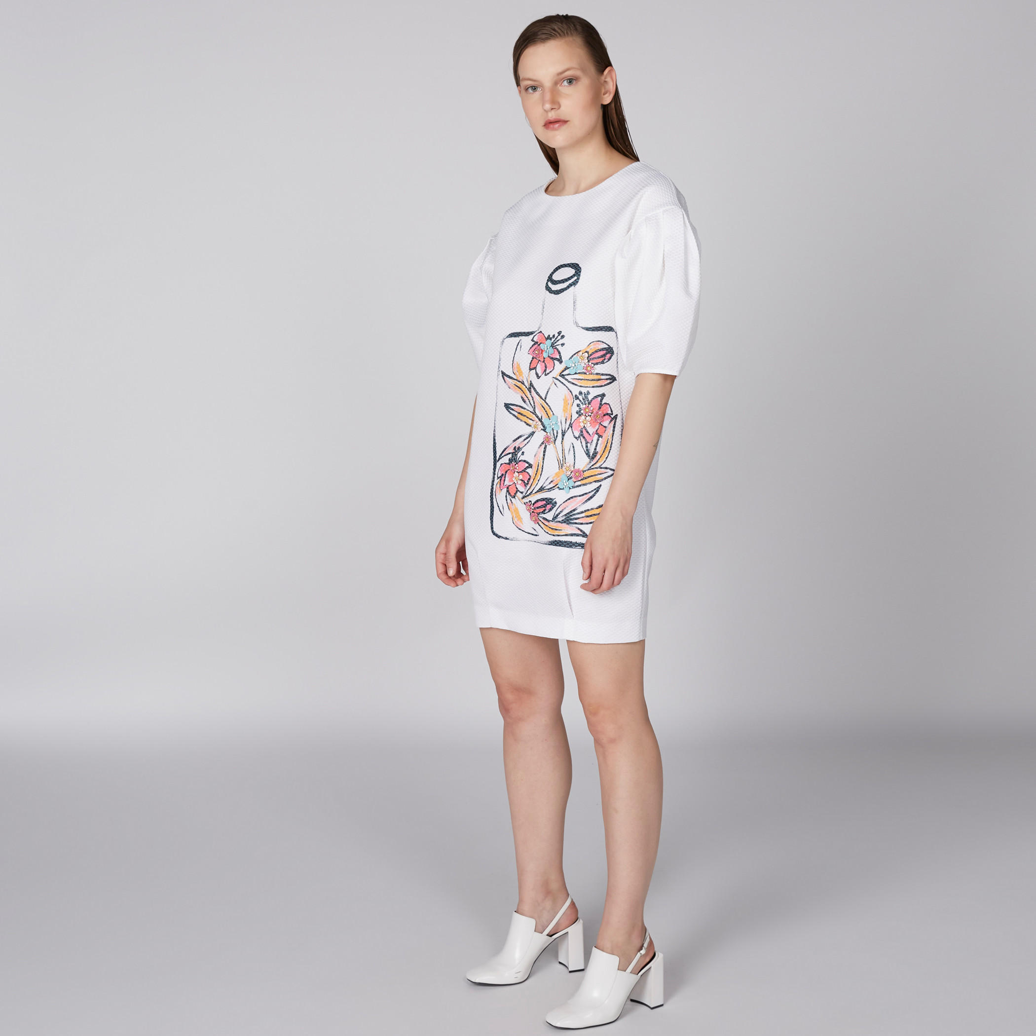 فستان تيشيرت بياقة مستديرة وأكمام قصيرة وطبعات من إيل-women-clothing-dresses-image-4