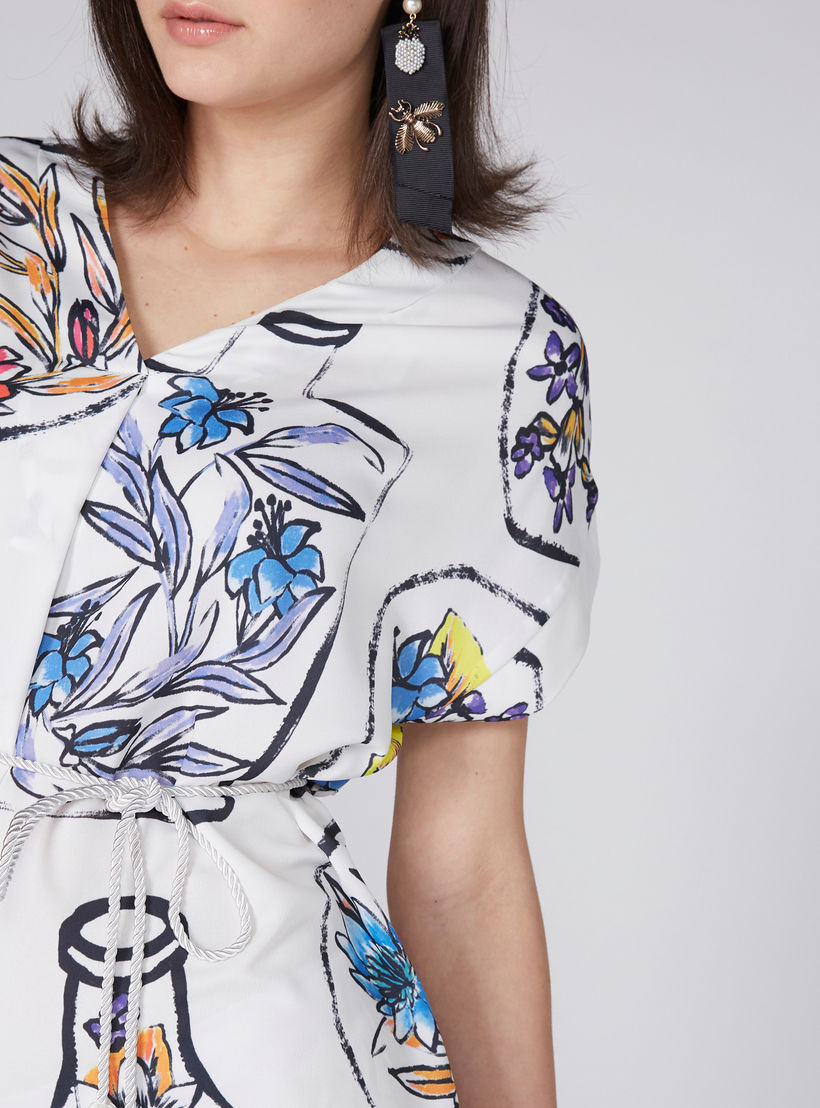 فستان بياقة V وأكمام متصلة وطبعات من إيل-women-clothing-dresses-image-3