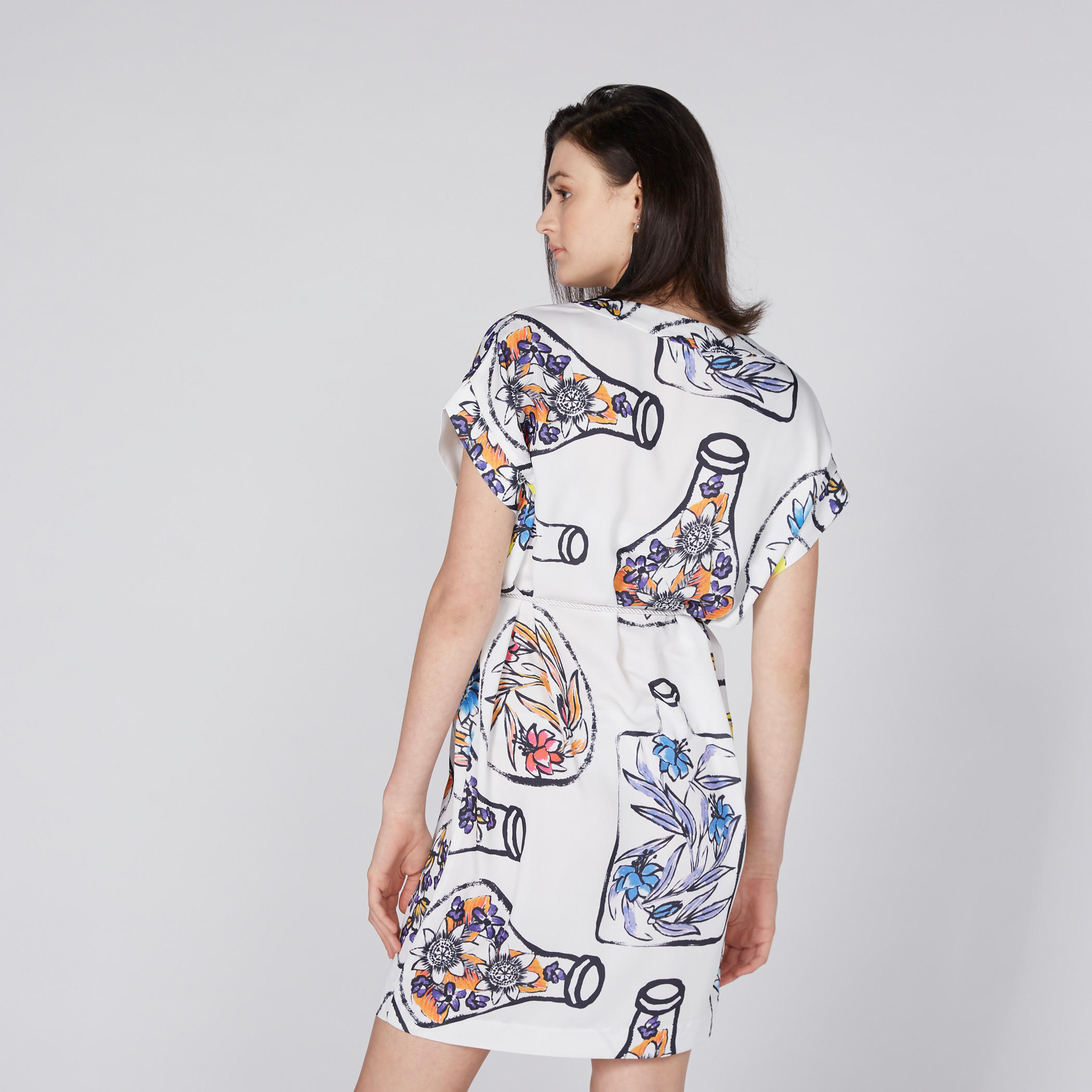 فستان بياقة V وأكمام متصلة وطبعات من إيل-women-clothing-dresses-image-4