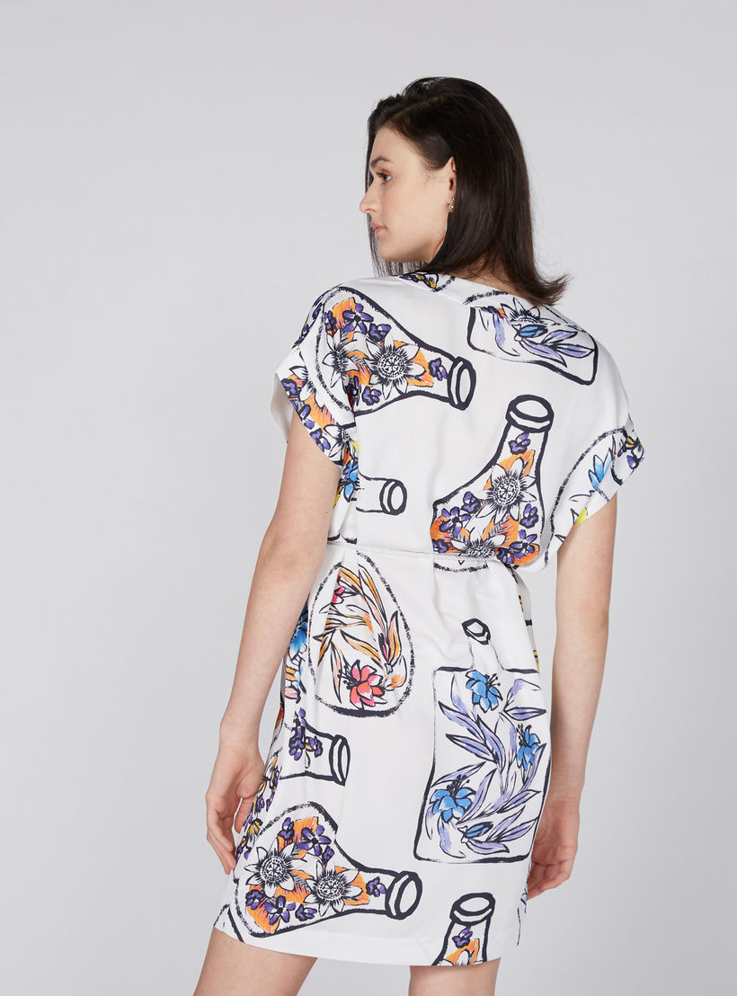 فستان بياقة V وأكمام متصلة وطبعات من إيل-women-clothing-dresses-image-4