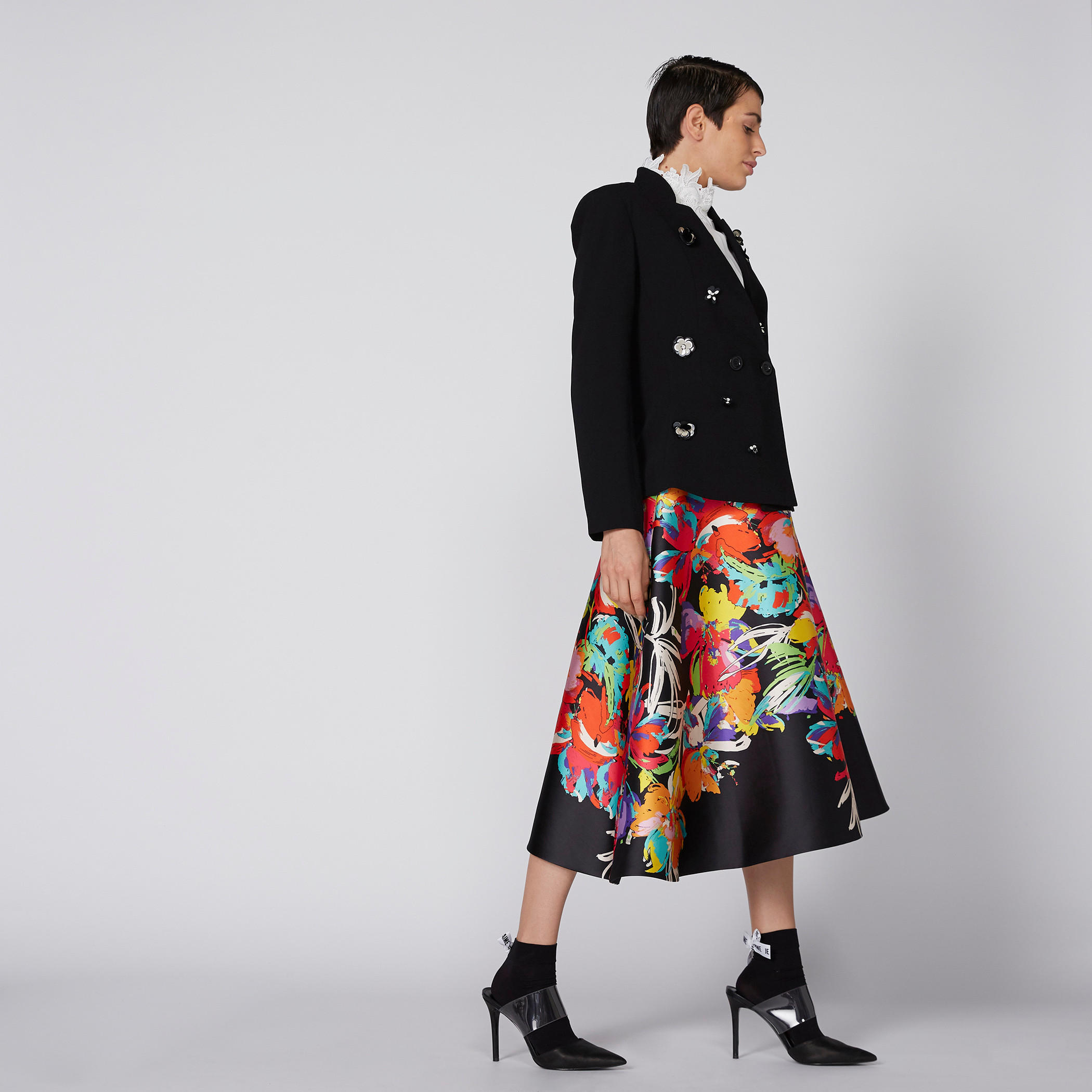 تنورة متوسطة الطول بخصر مطّاطي وطبعات من إيل-women-clothing-bottoms-skirts-image-2
