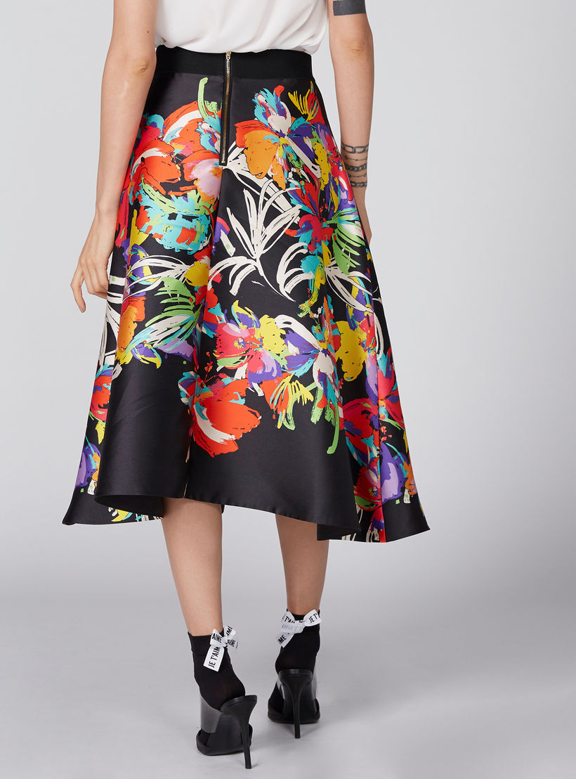 تنورة متوسطة الطول بخصر مطّاطي وطبعات من إيل-women-clothing-bottoms-skirts-image-5