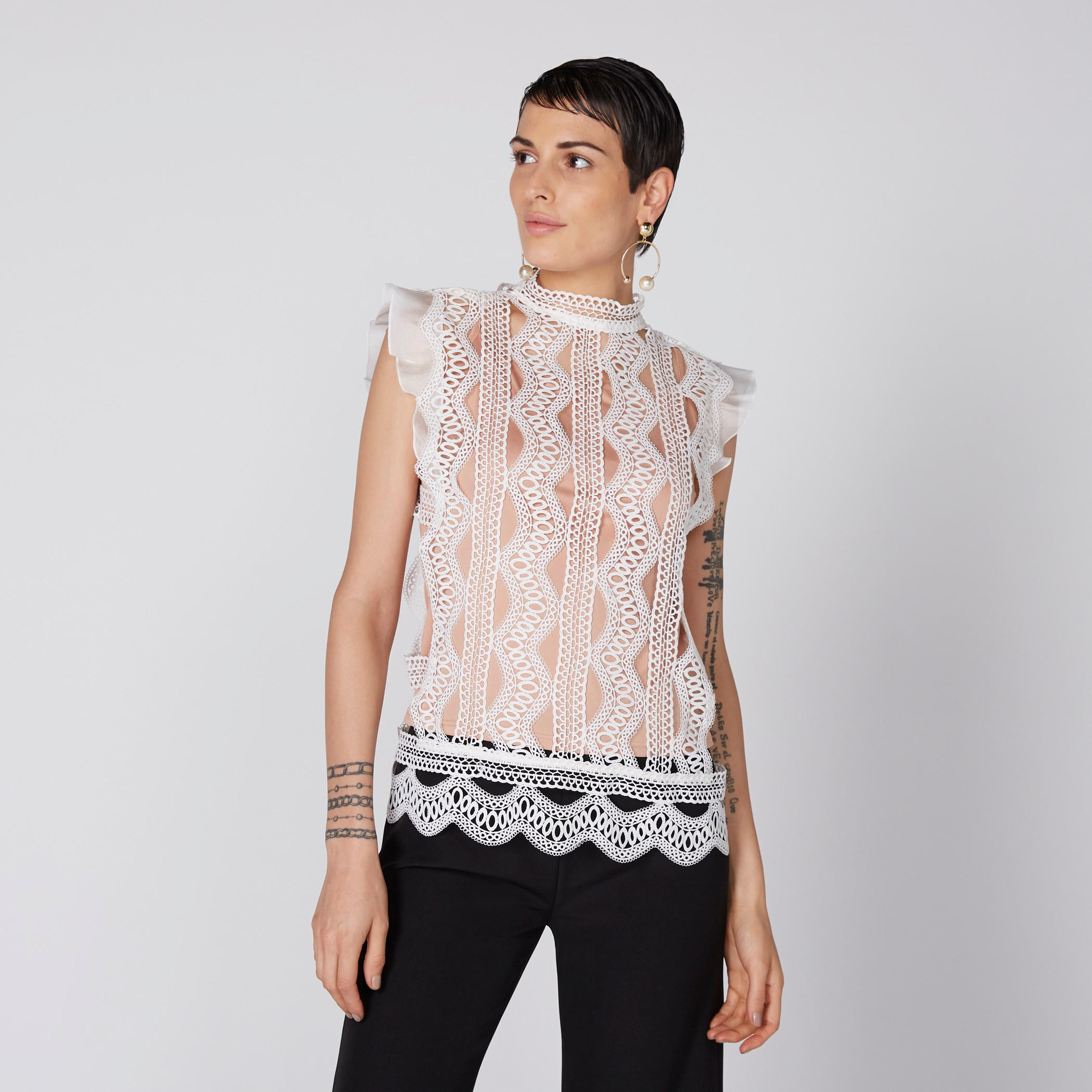 بلوزة دون أكمام بتفاصيل دانتيل من إيل-women-clothing-shirtsandblouses-blouses-image-2
