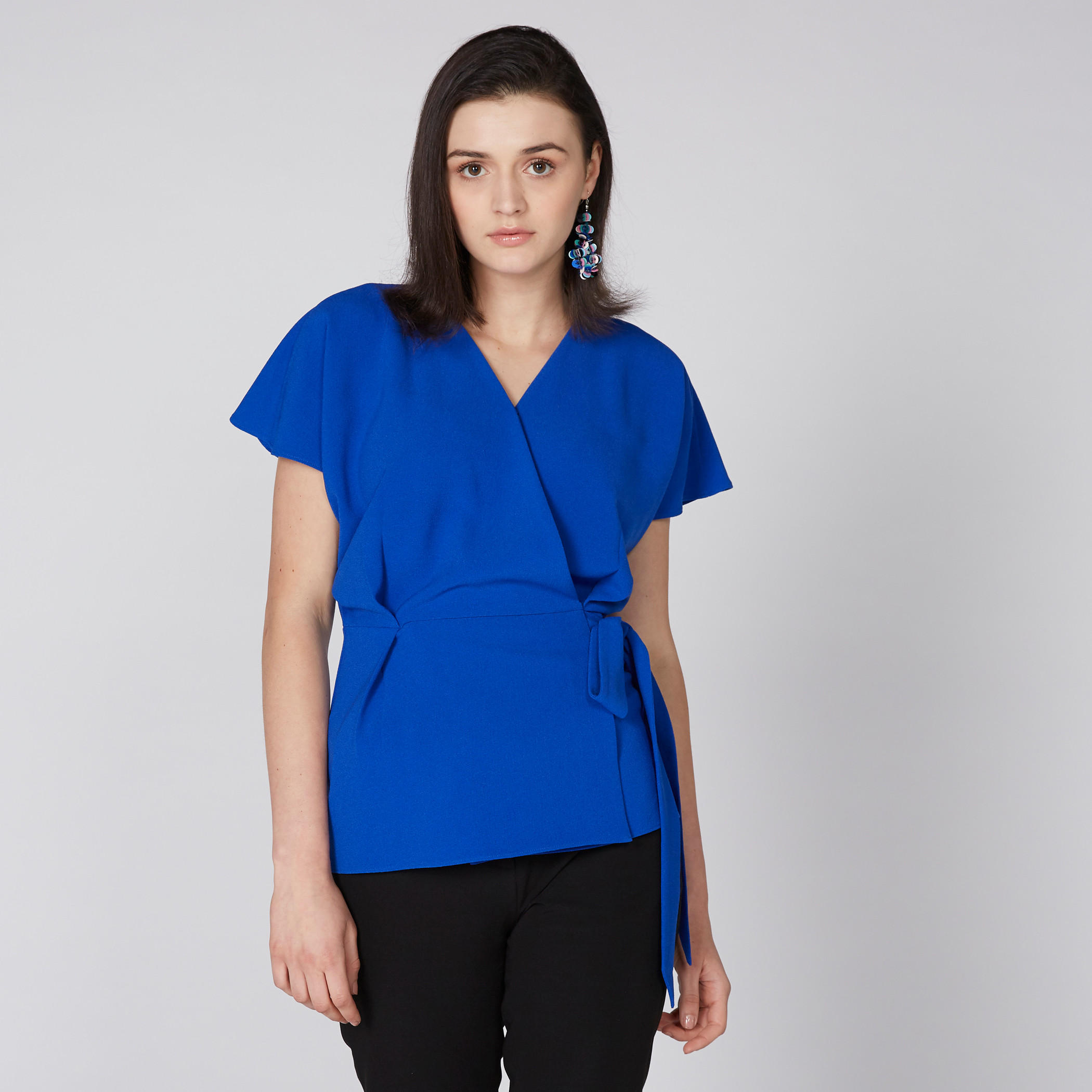 بلوزة بأكمام قصيرة ورباط-women-clothing-shirtsandblouses-blouses-image-4
