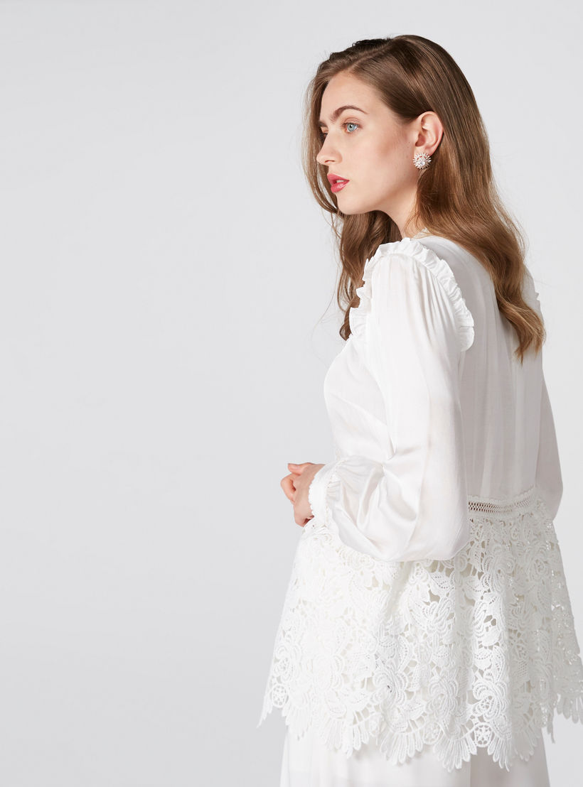 بلوزة بأكمام طويلة وحلقات وكشكش على الخصر من إيل-women-clothing-shirtsandblouses-blouses-image-3