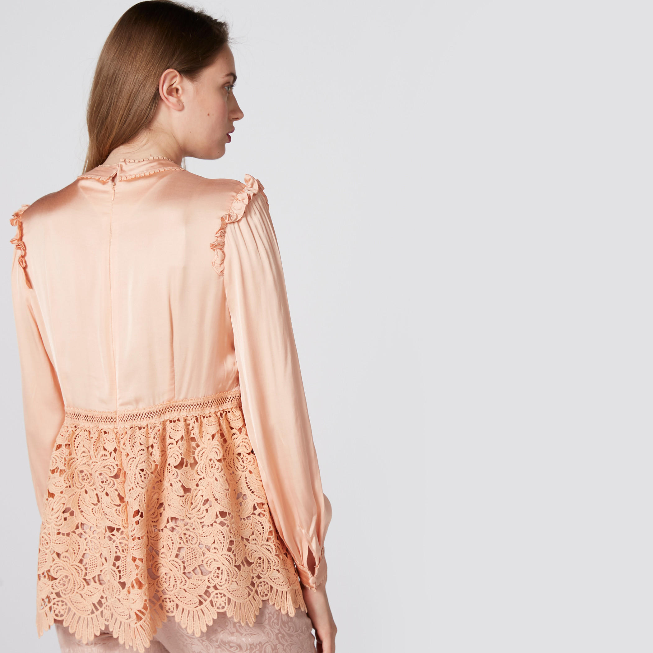 Elle Eyelet and Lace Detail Top with Round Neck and Long Sleeves-women-clothing-shirtsandblouses-blouses-image-3