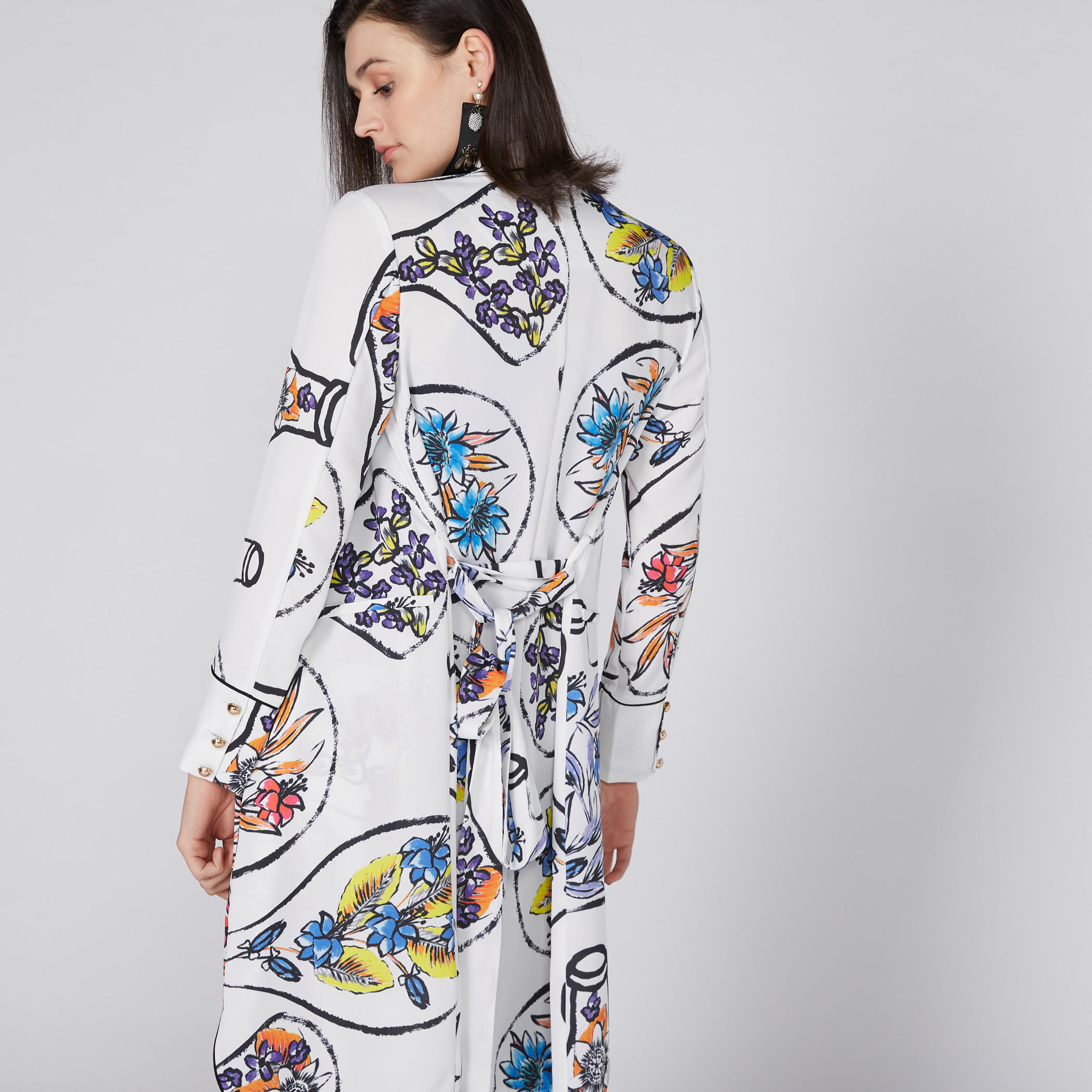 جاكيت طويل بأكمام طويلة ورباط وطبعات من إيل-women-winterwear-coatsandjackets-jackets-image-3
