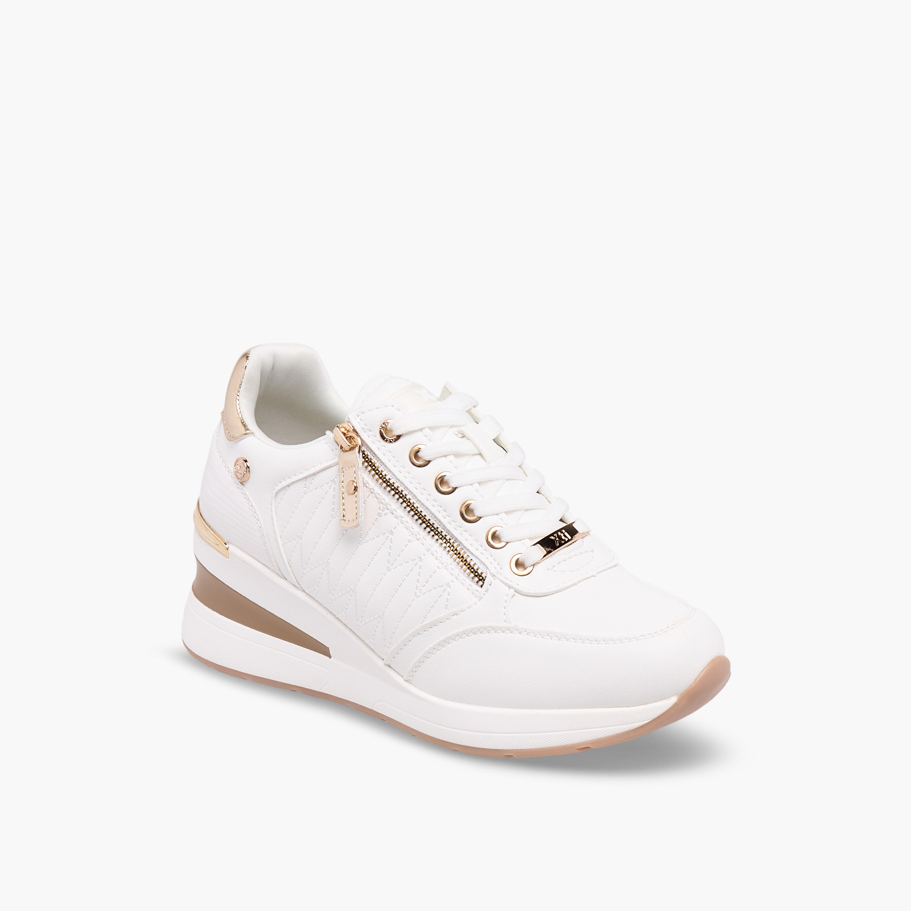 حذاء سنيكرز نسائي برقبة كاحل بكعب إسفين ومخطط من إكس تي آي-women-shoes-sneakers-image-2