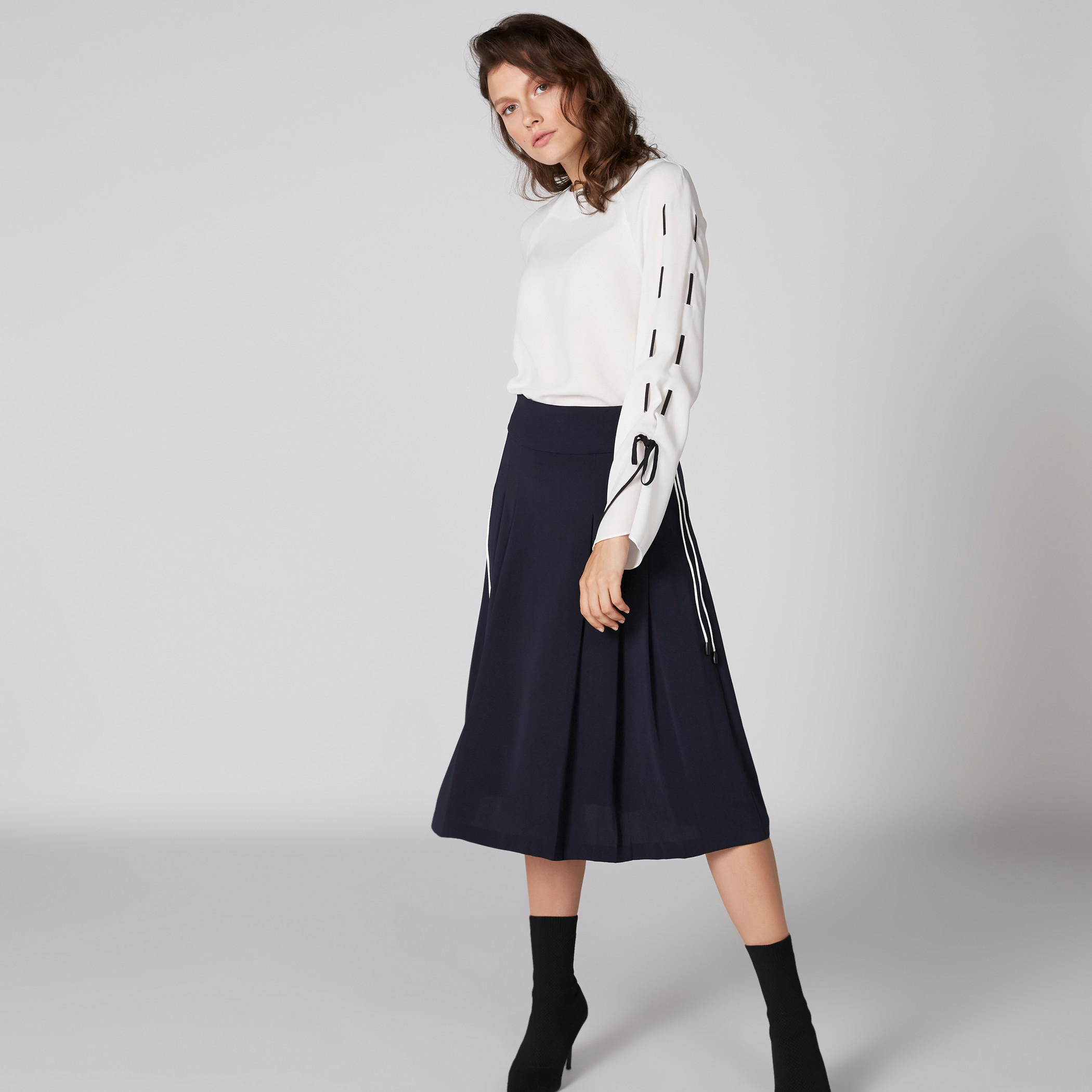 Elle Round Neck Top with Tie Up Detail Long Sleeves-women-clothing-shirtsandblouses-blouses-image-3