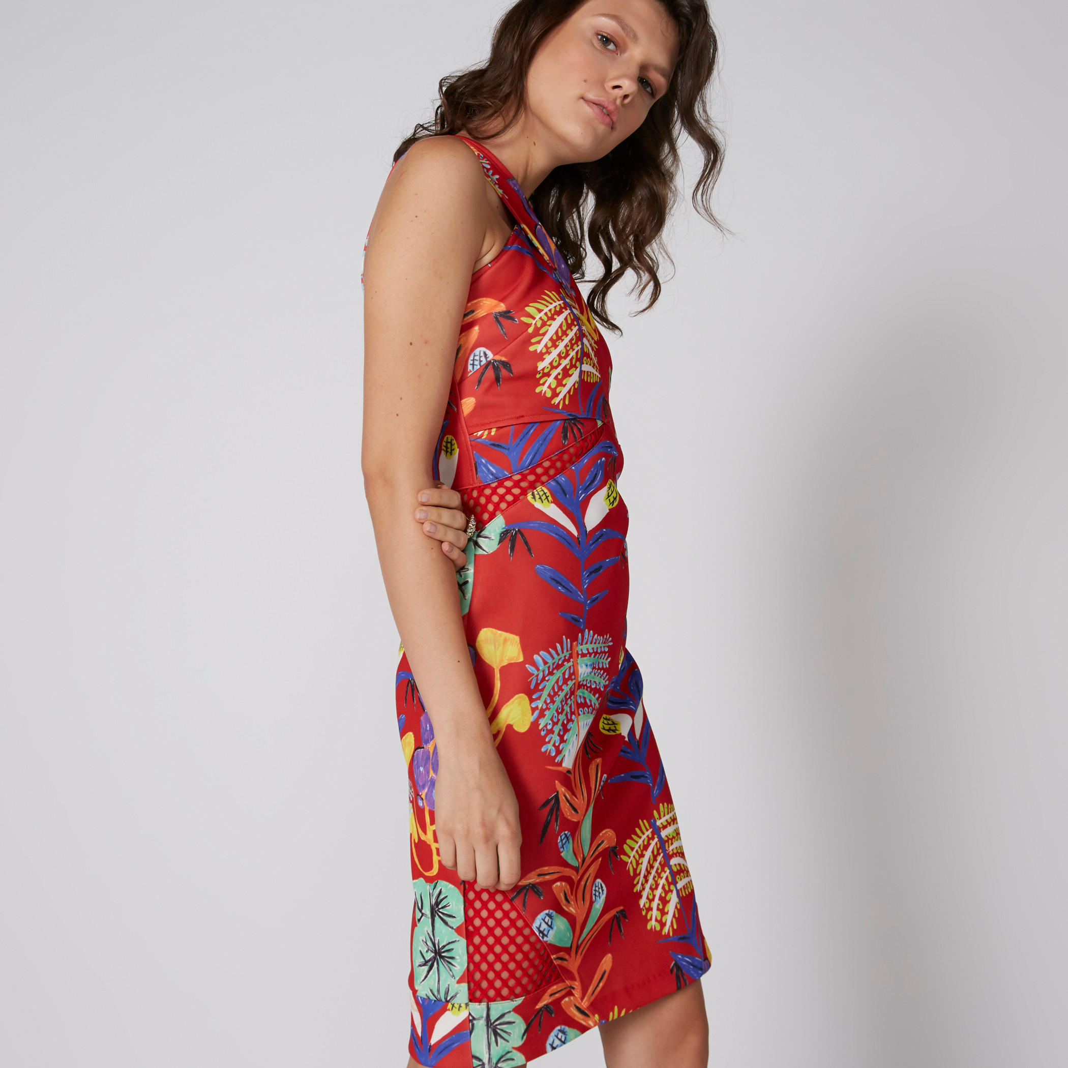 فستان دون أكمام بطبعات زهرية وسحّاب إغلاق من إيل-women-clothing-dresses-image-4