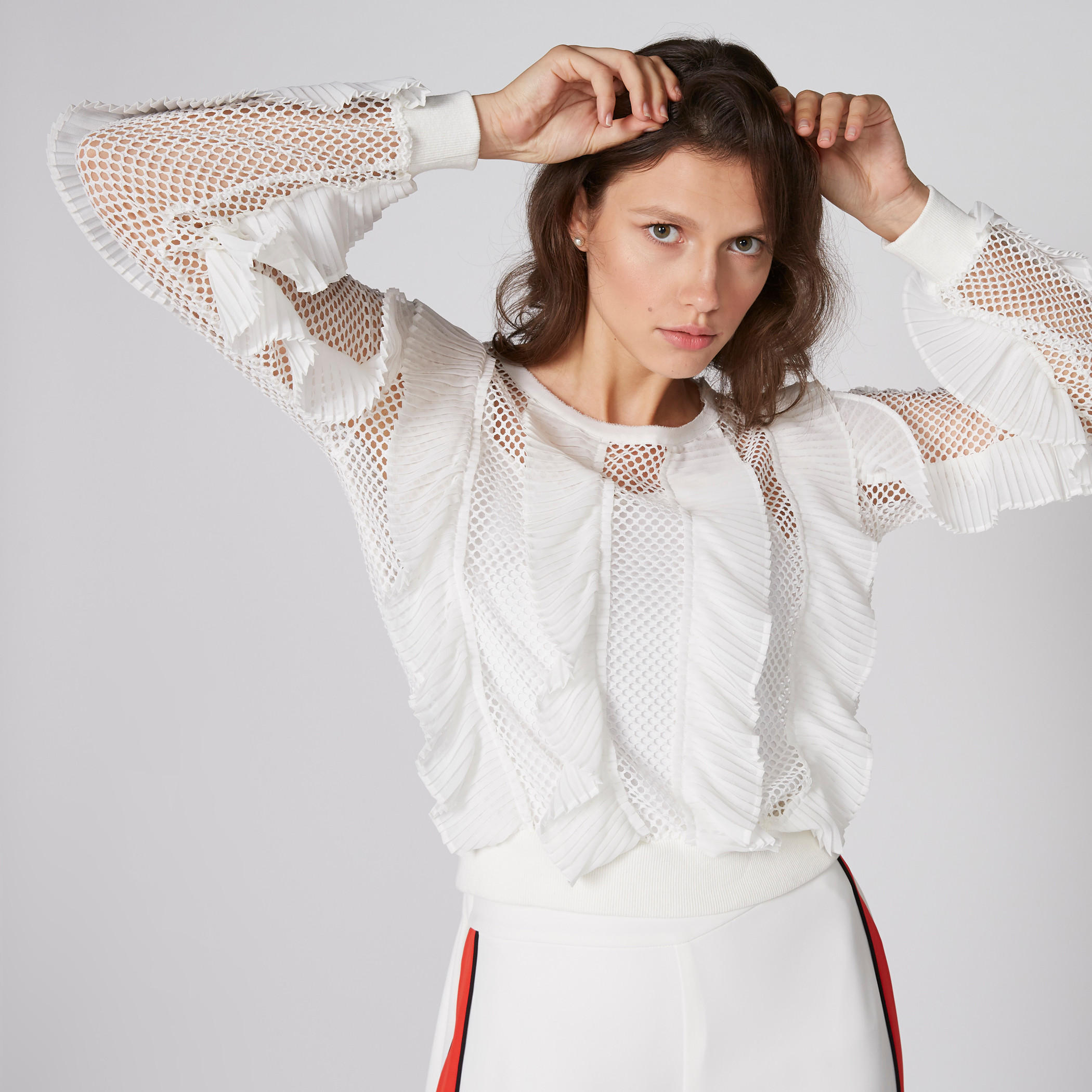 Elle Mesh and Ruffle Detail Top with Long Sleeves-women-clothing-shirtsandblouses-blouses-image-3