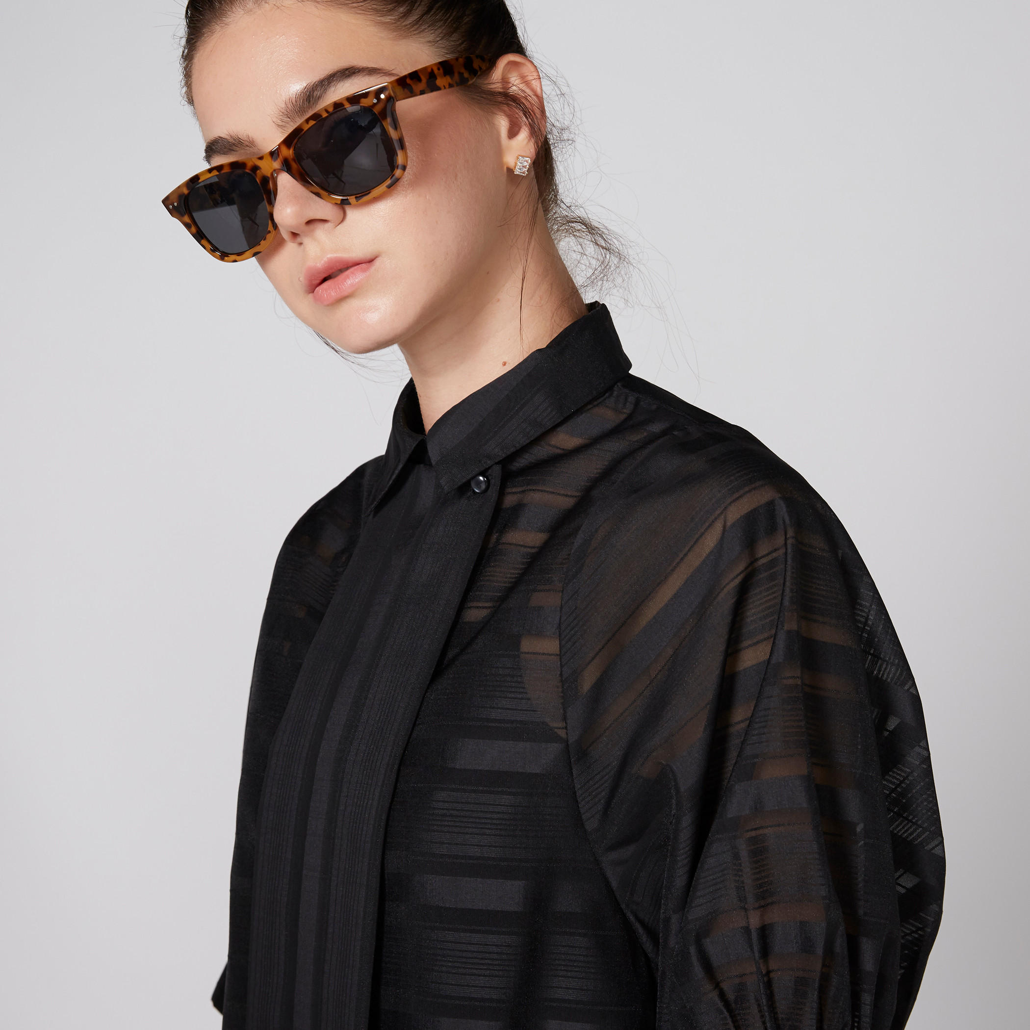 قميص بارز الملمس بأكمام قصيرة من إيل-women-clothing-shirtsandblouses-shirts-image-4