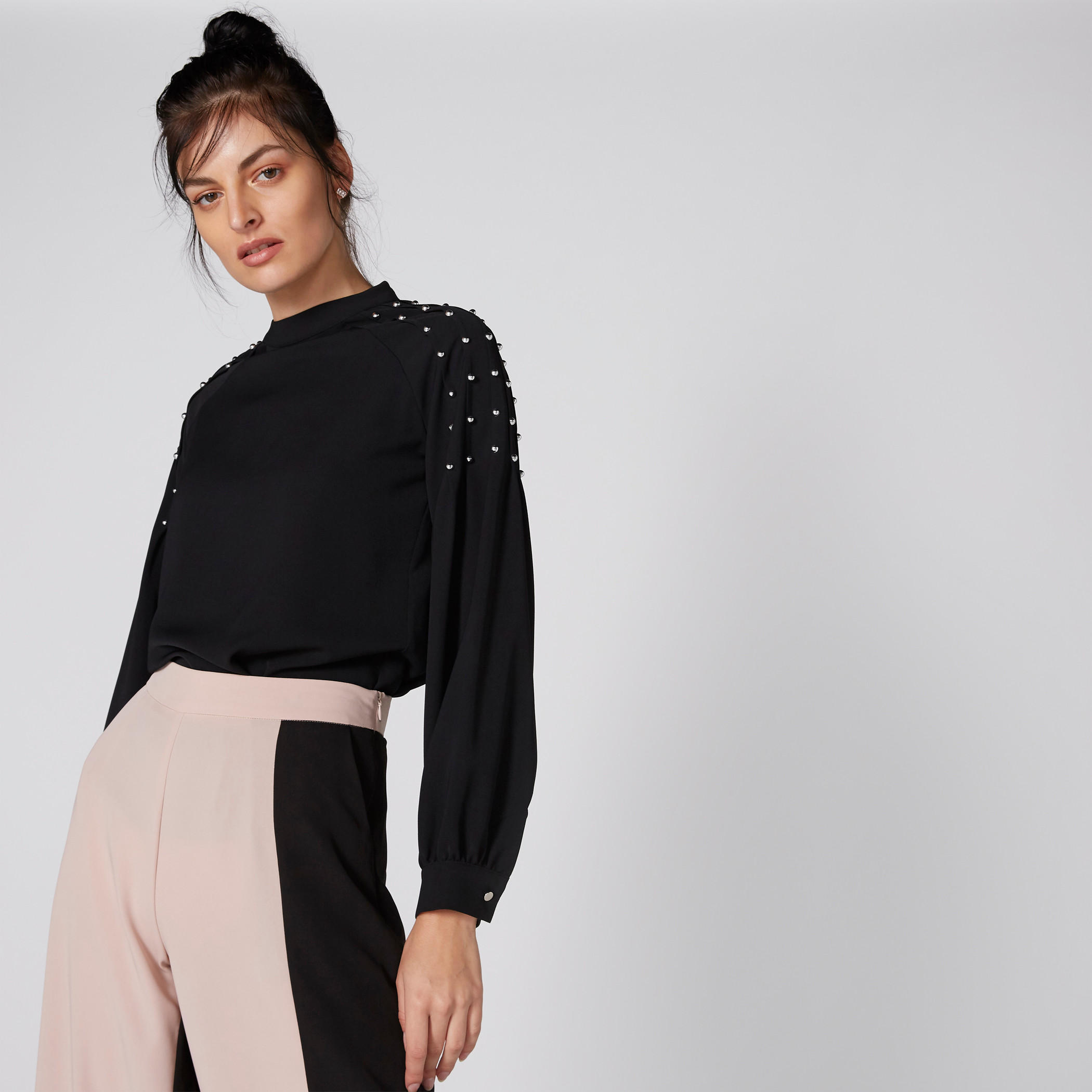 Elle Embellished Top with High Neck and Long Sleeves-women-clothing-shirtsandblouses-blouses-image-1