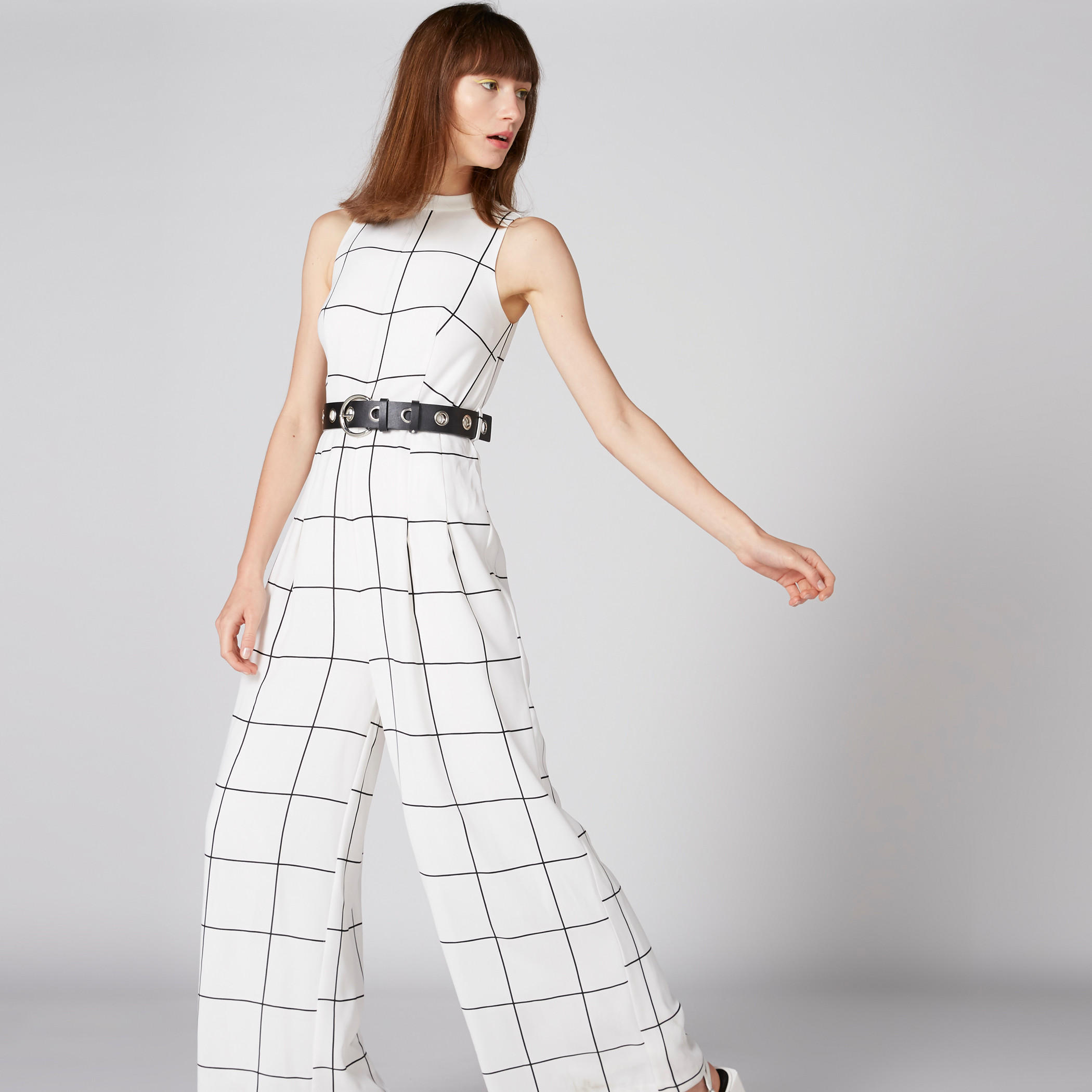 أفرول كاروهات دون أكمام من إيل-women-clothing-jumpsuits-image-4