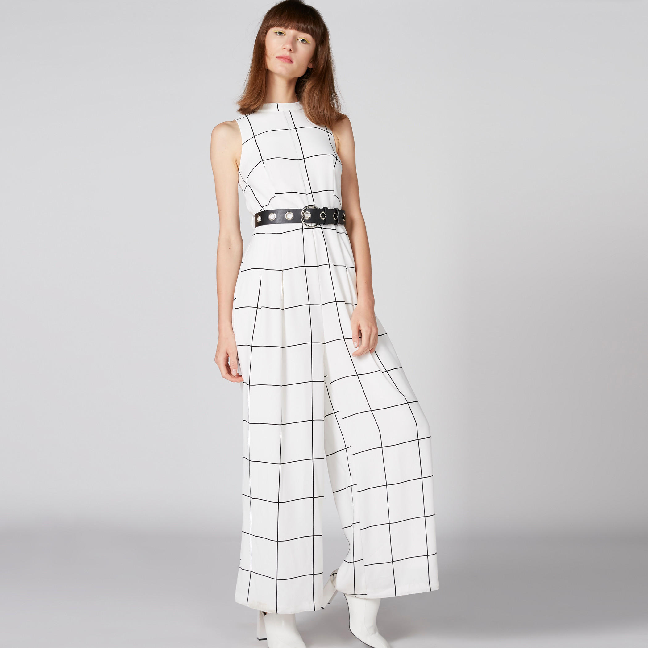 أفرول كاروهات دون أكمام من إيل-women-clothing-jumpsuits-image-2