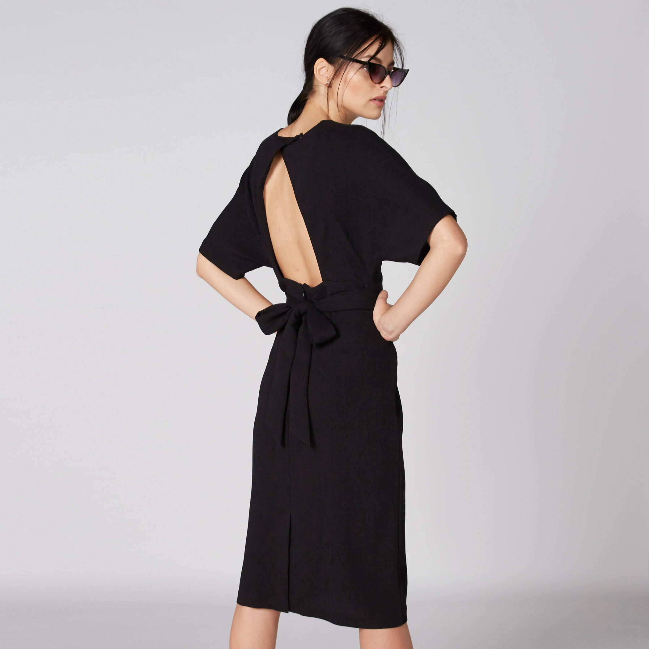 Elle V-Neck Midi Dress with Short Sleeves-women-clothing-dresses-image-2