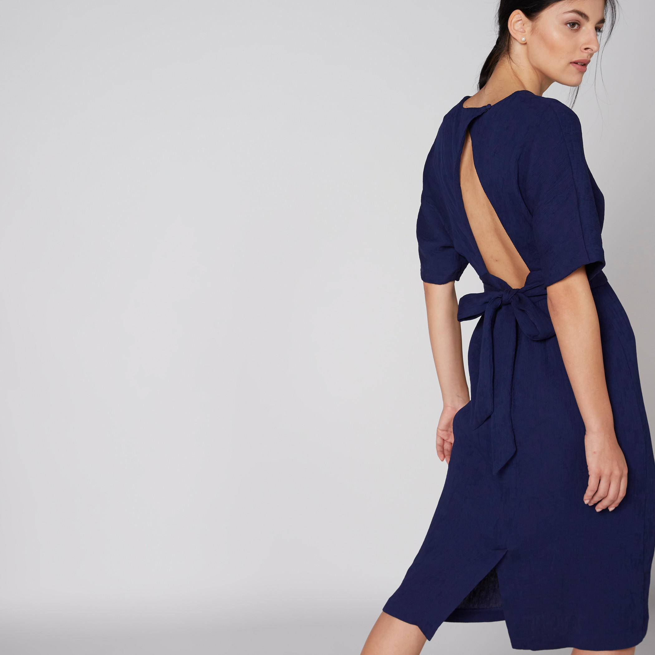 Elle V-Neck Kimono Midi Dress with Short Sleeves-women-clothing-dresses-image-2