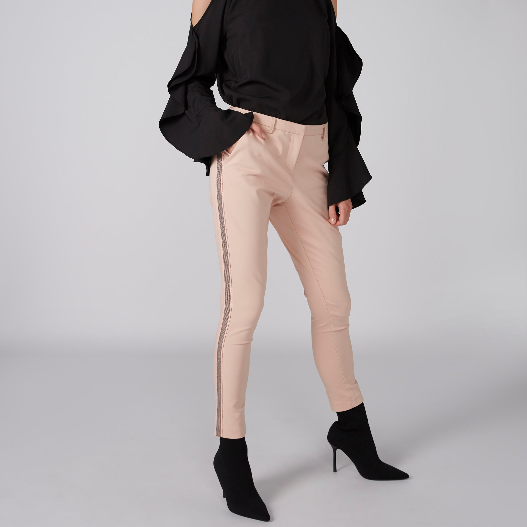Elle Full Length Trousers with Belt Loop and Pocket Detail-women-clothing-bottoms-trousers-image-3