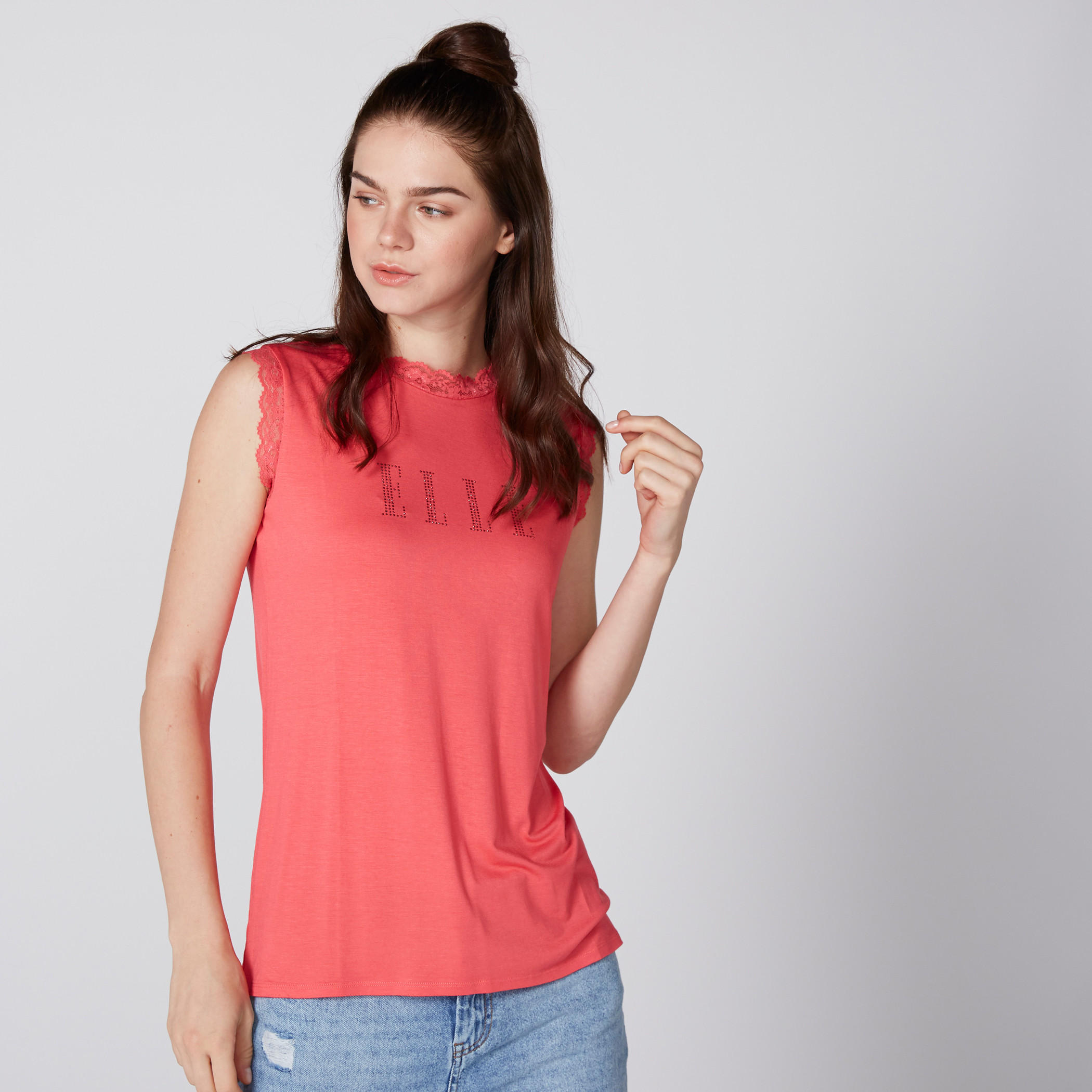 Elle Sleeveless Top with Round Neck and Lace Detail-women-clothing-tshirts-image-10