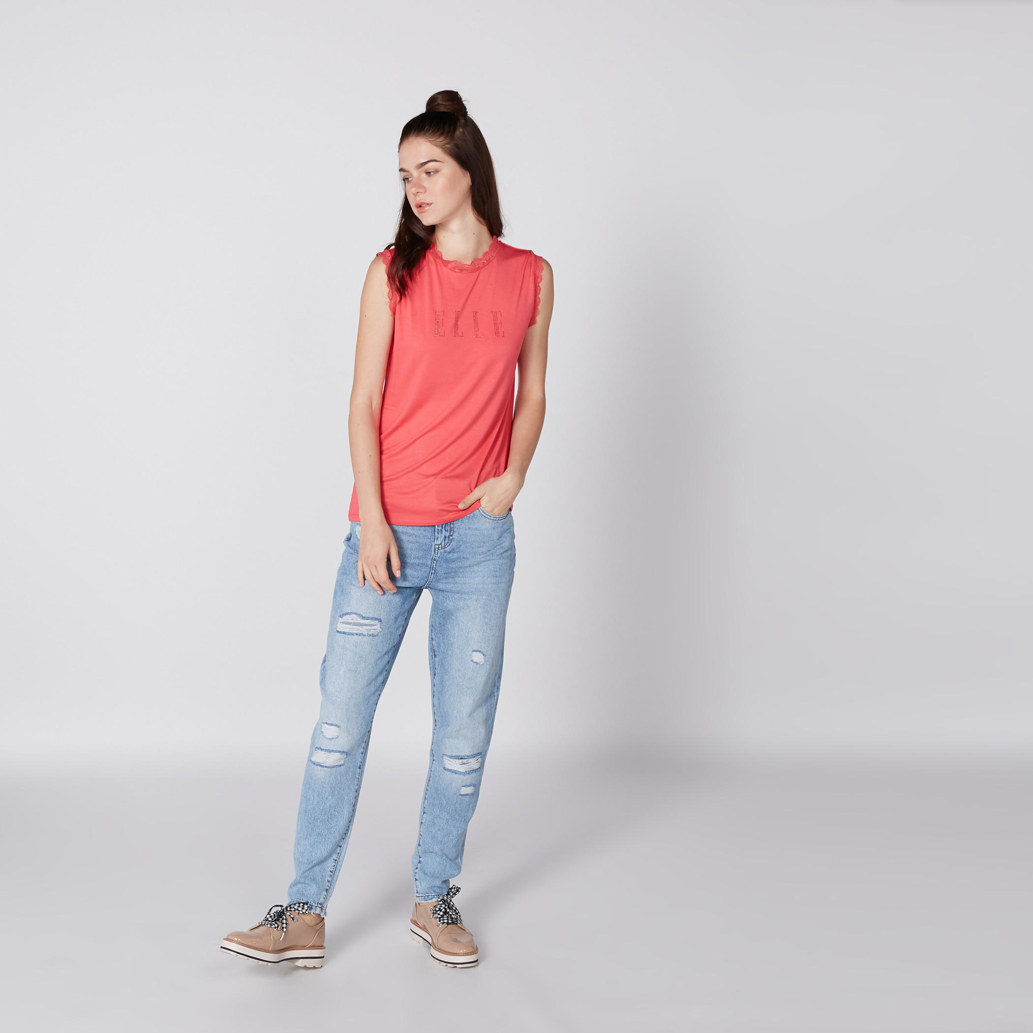 Elle Sleeveless Top with Round Neck and Lace Detail-women-clothing-tshirts-image-12
