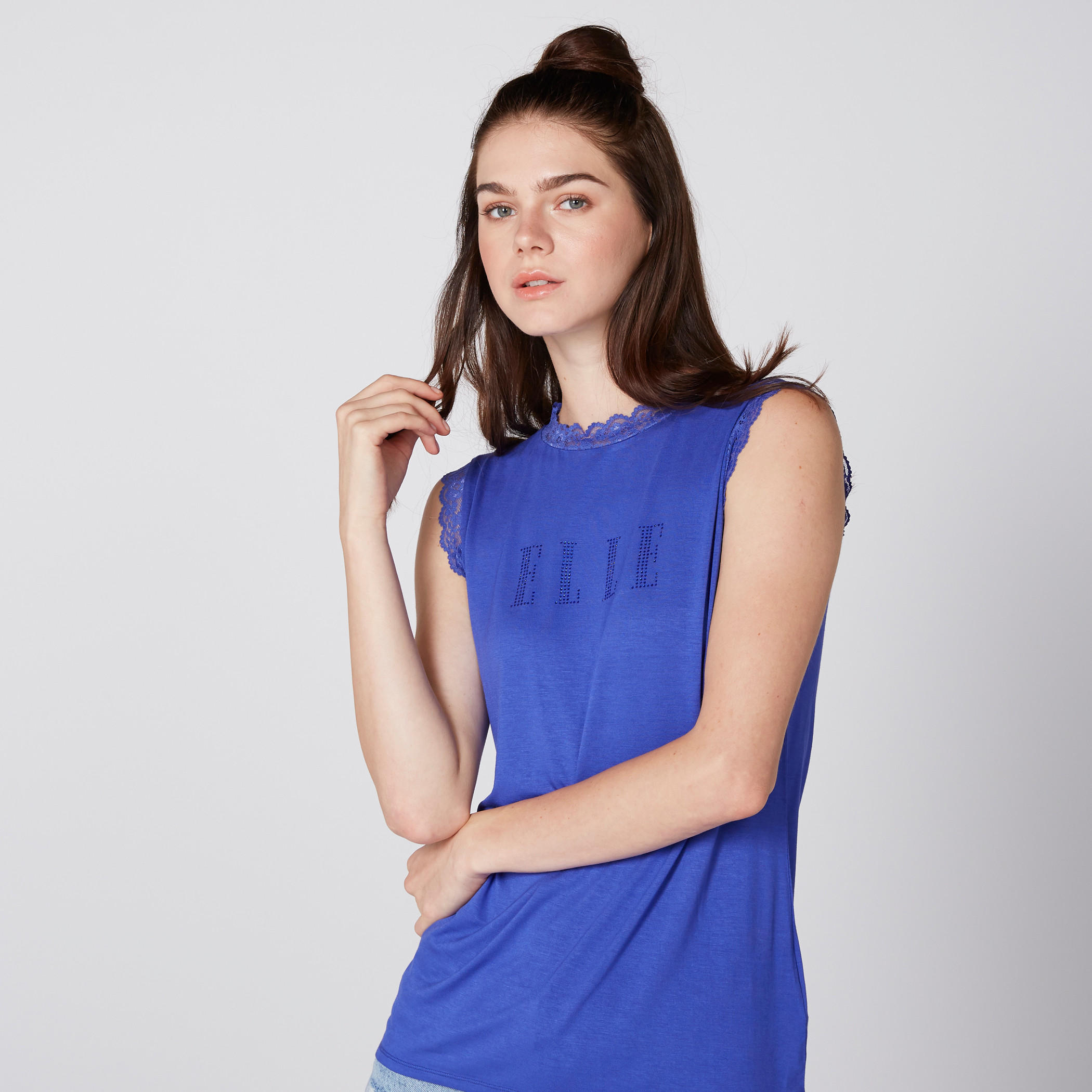 Elle Sleeveless Top with Round Neck and Lace Detail-women-clothing-tshirts-image-13