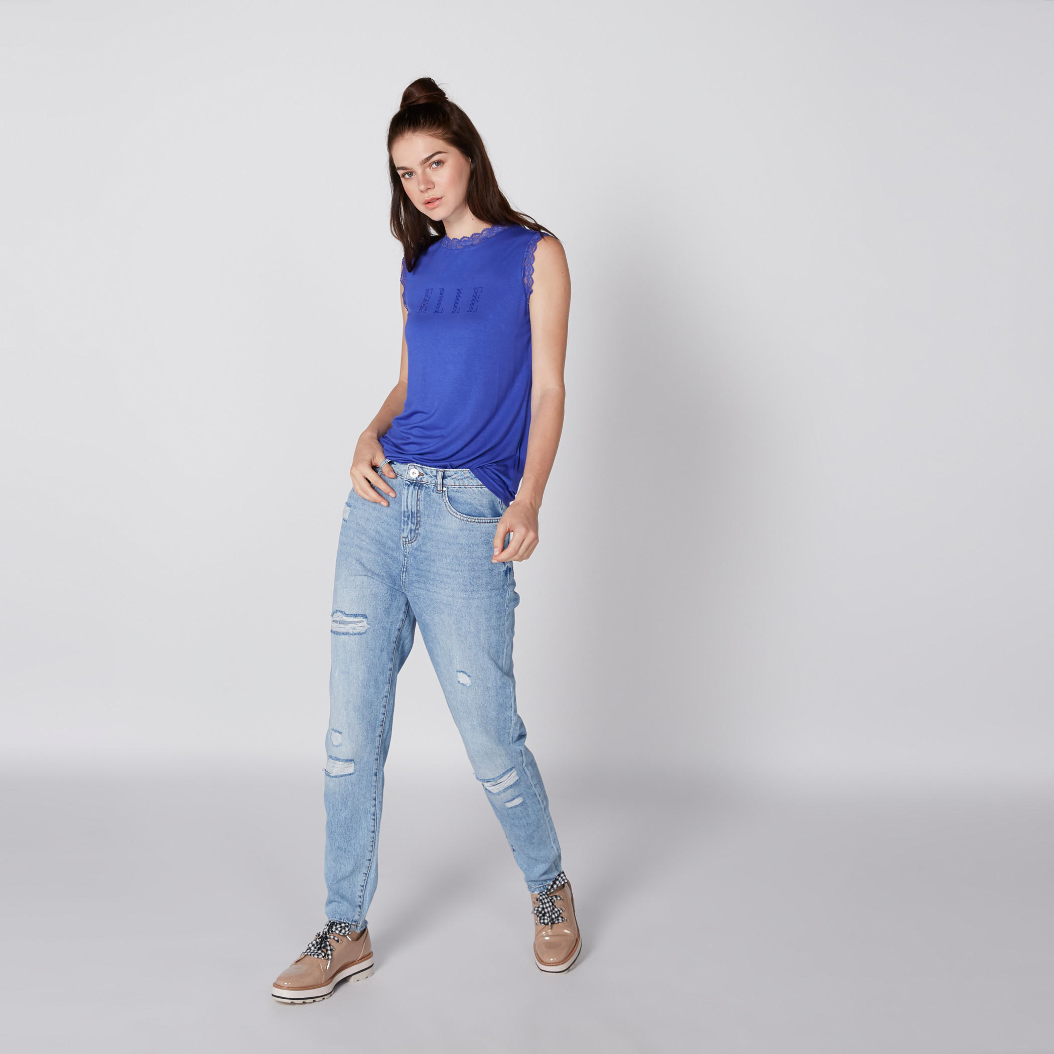 Elle Sleeveless Top with Round Neck and Lace Detail-women-clothing-tshirts-image-15