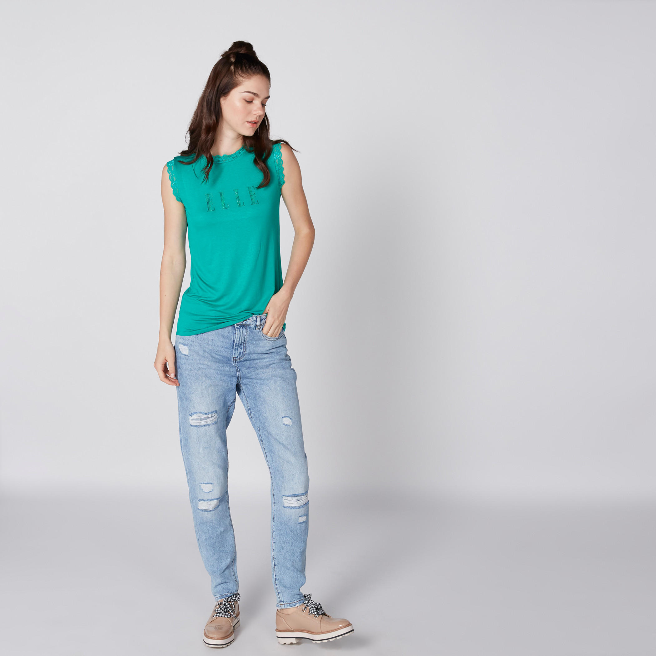 Elle Sleeveless Top with Round Neck and Lace Detail-women-clothing-tshirts-image-16